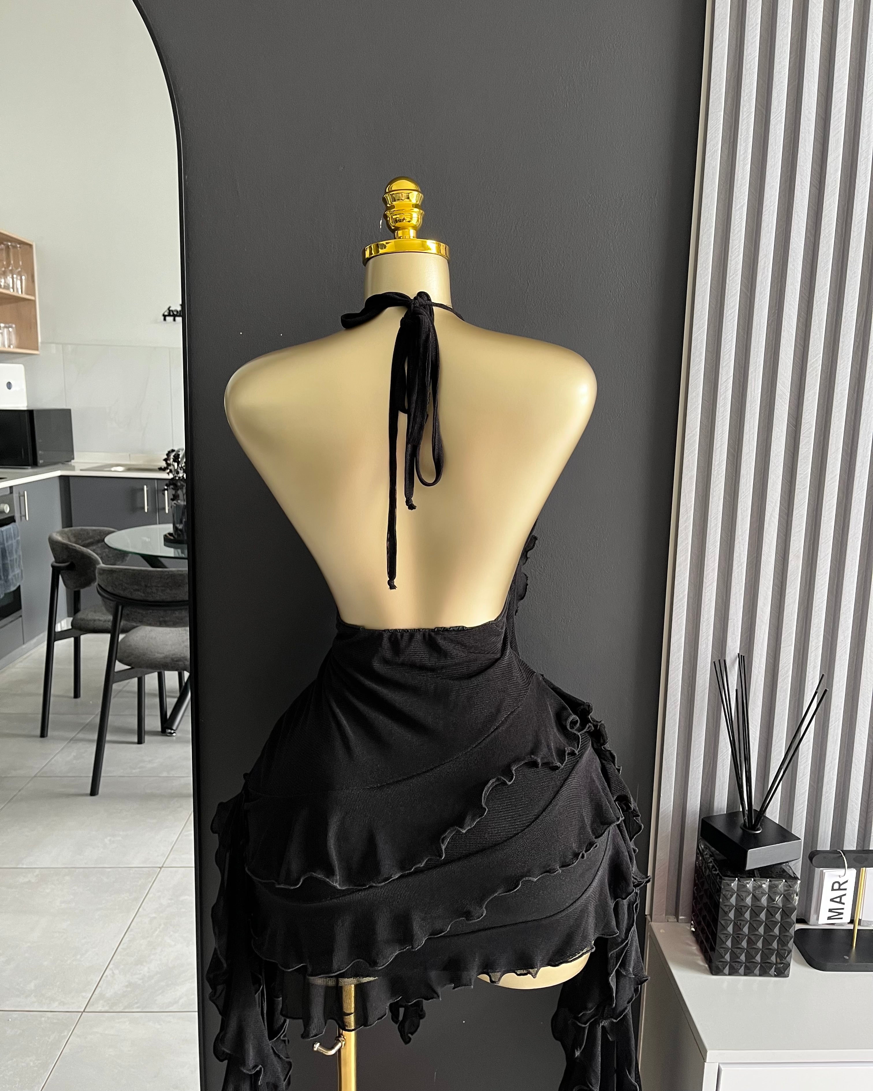 Scarlett Bloom Mini Dress Black