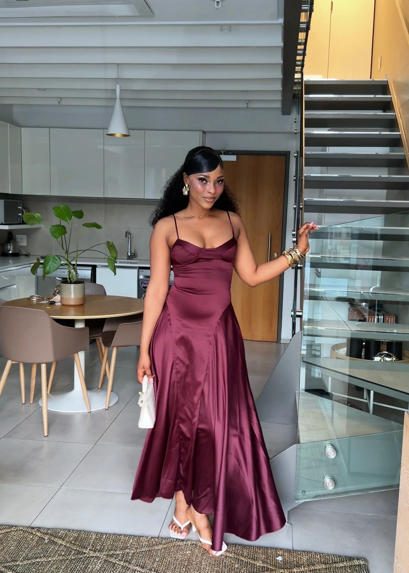 Vivienne Satin Corset Maxi Dress