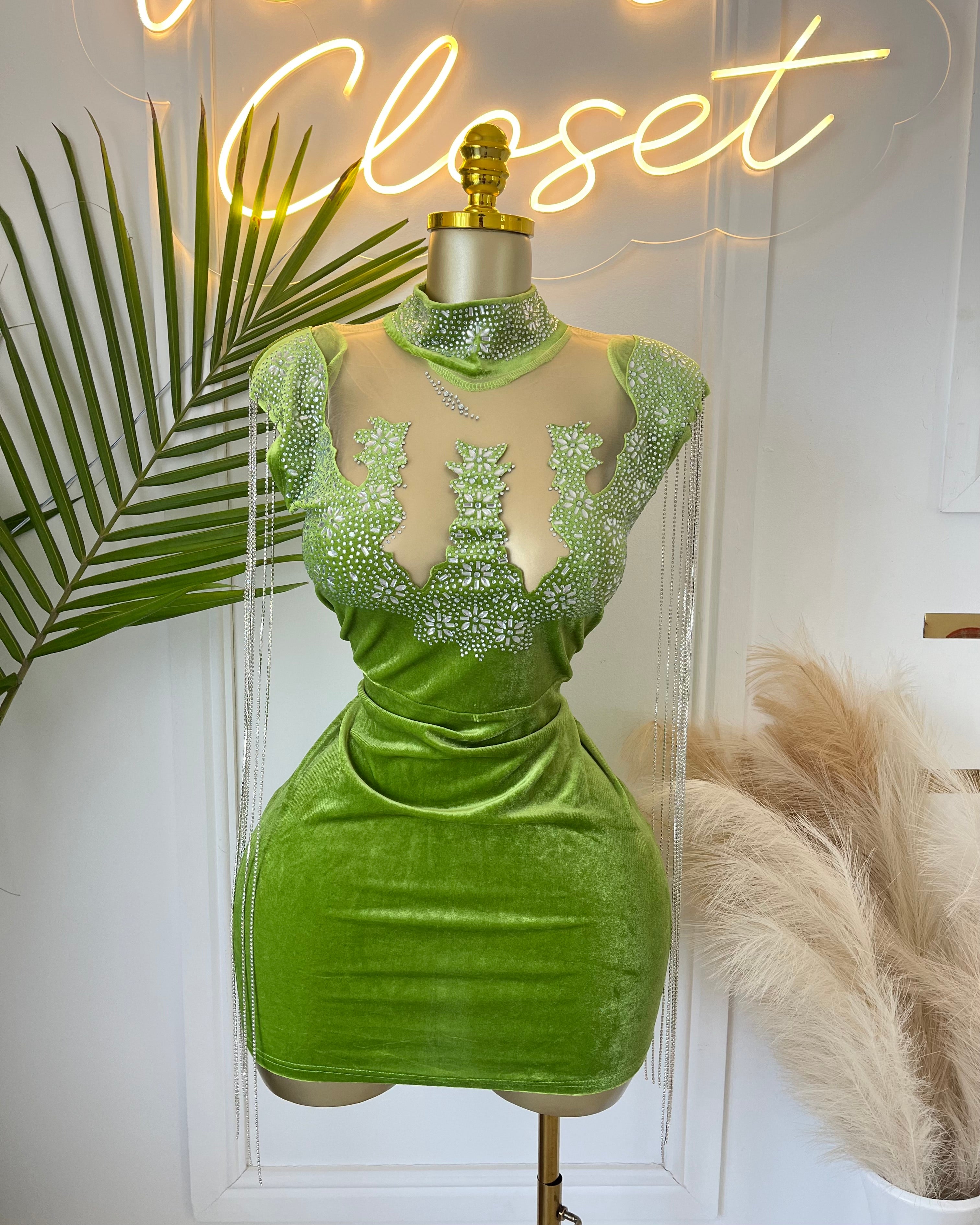 Eara Embellished Mini Dress