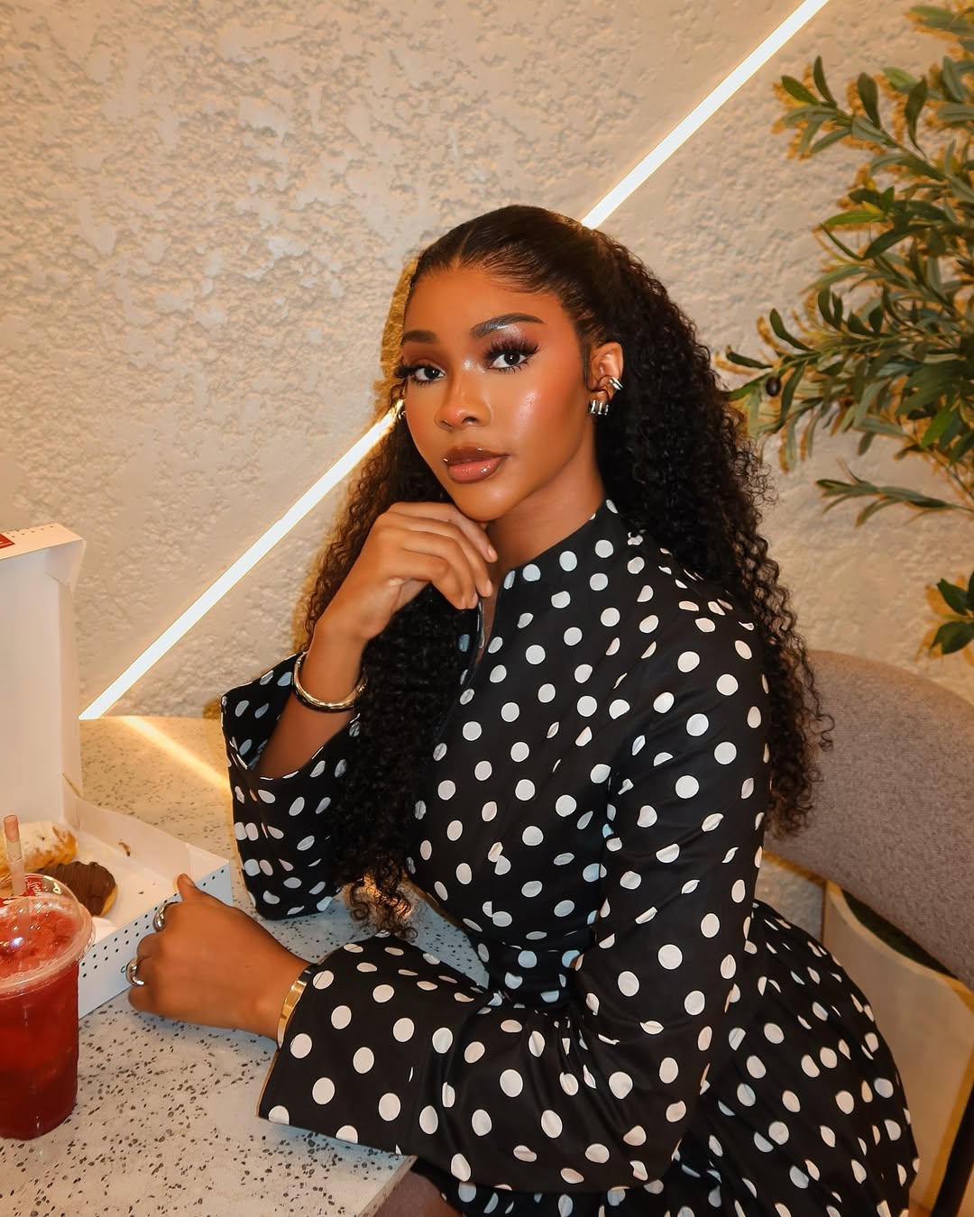 Pione Polka Dot Mini Skirt Set
