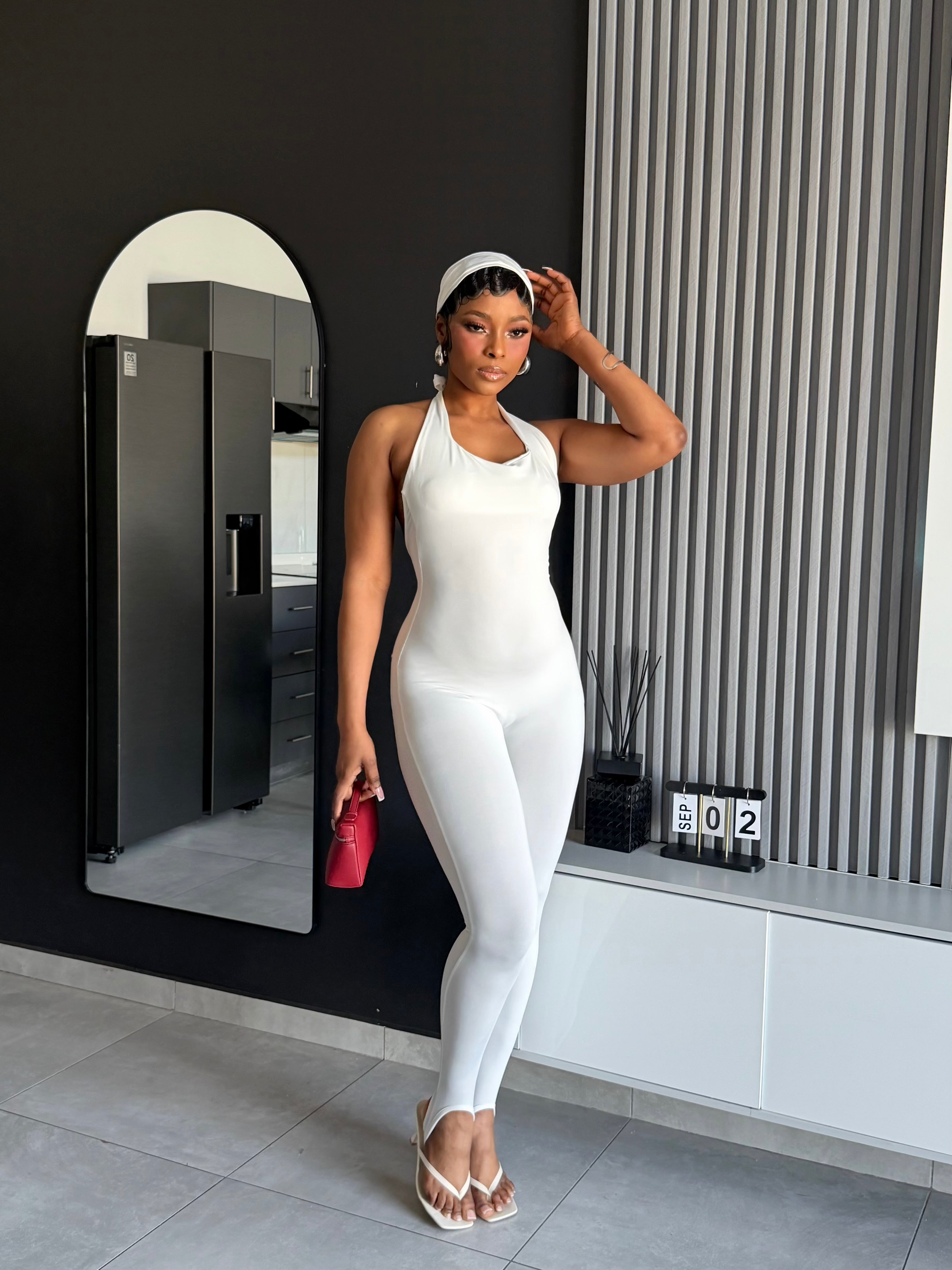 Ophelia Sculpt Jumpsuit White