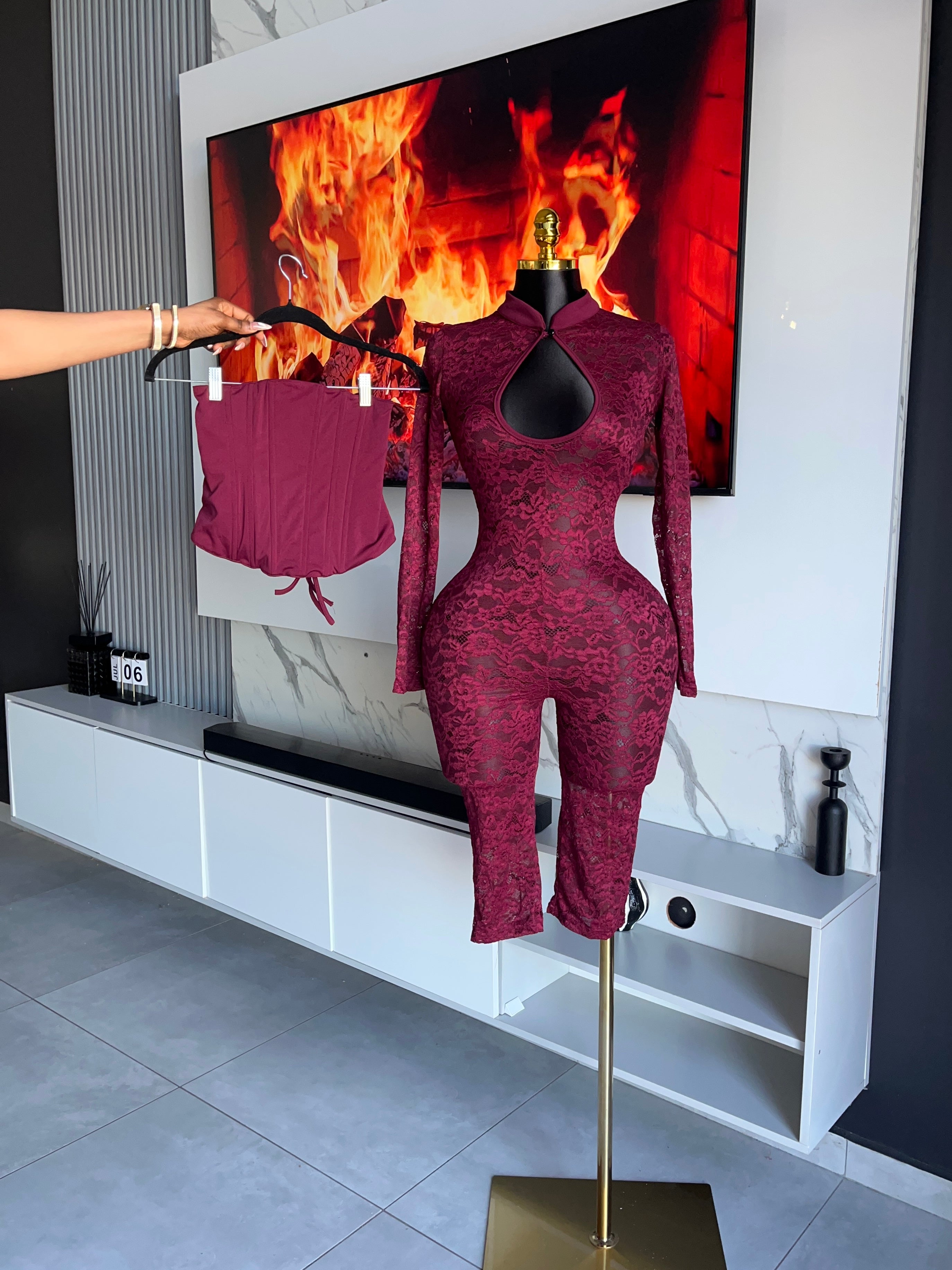 Steph Lace Corset Jumpsuit