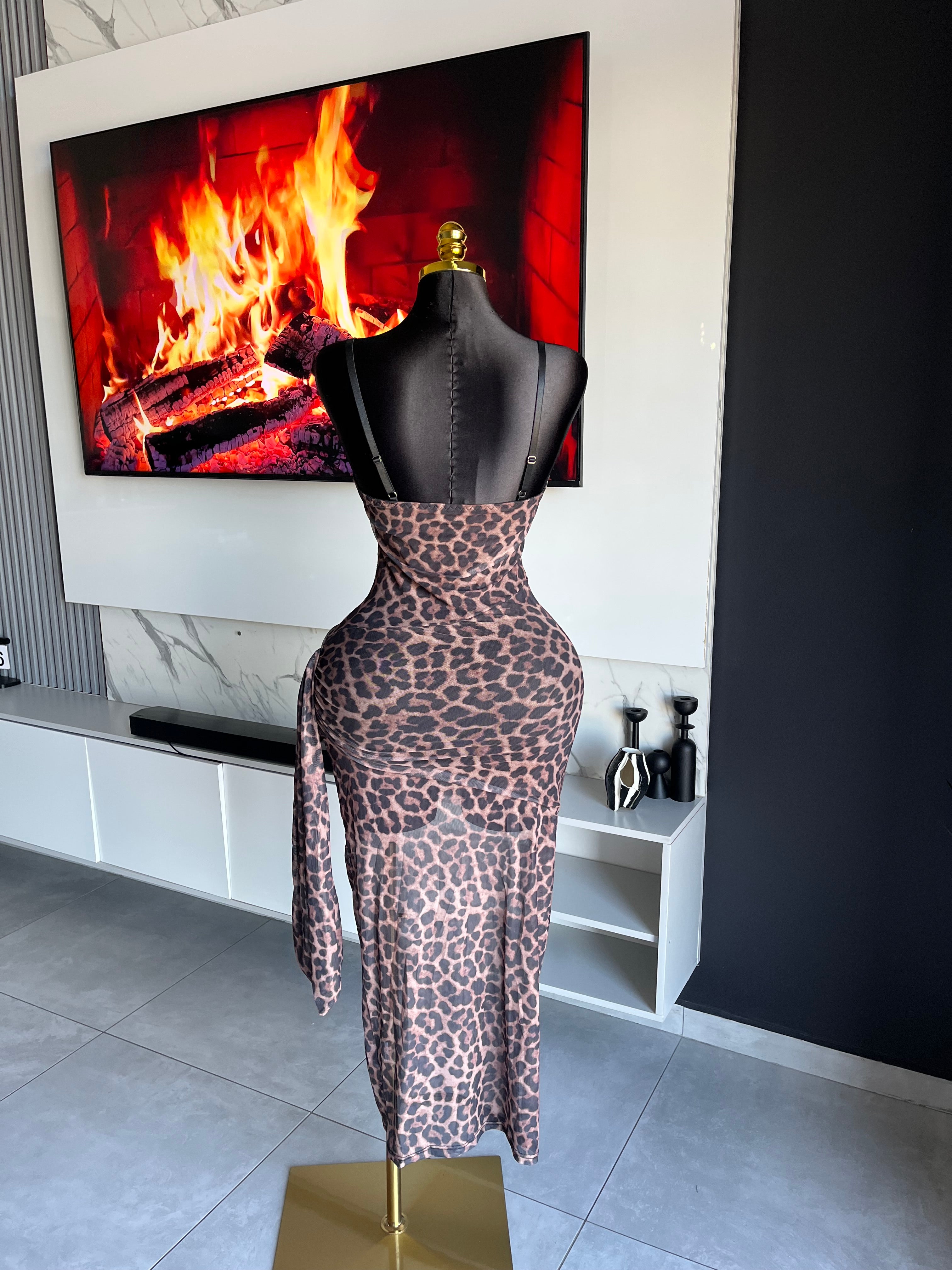 Misty Lace Leopard Maxi Dress