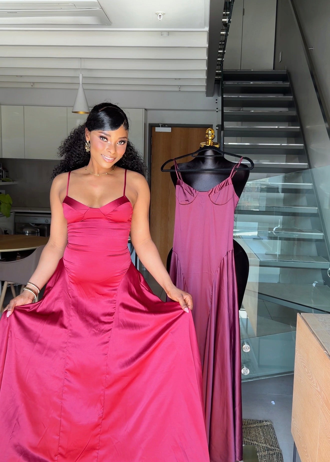 Vivienne Satin Corset Maxi Dress