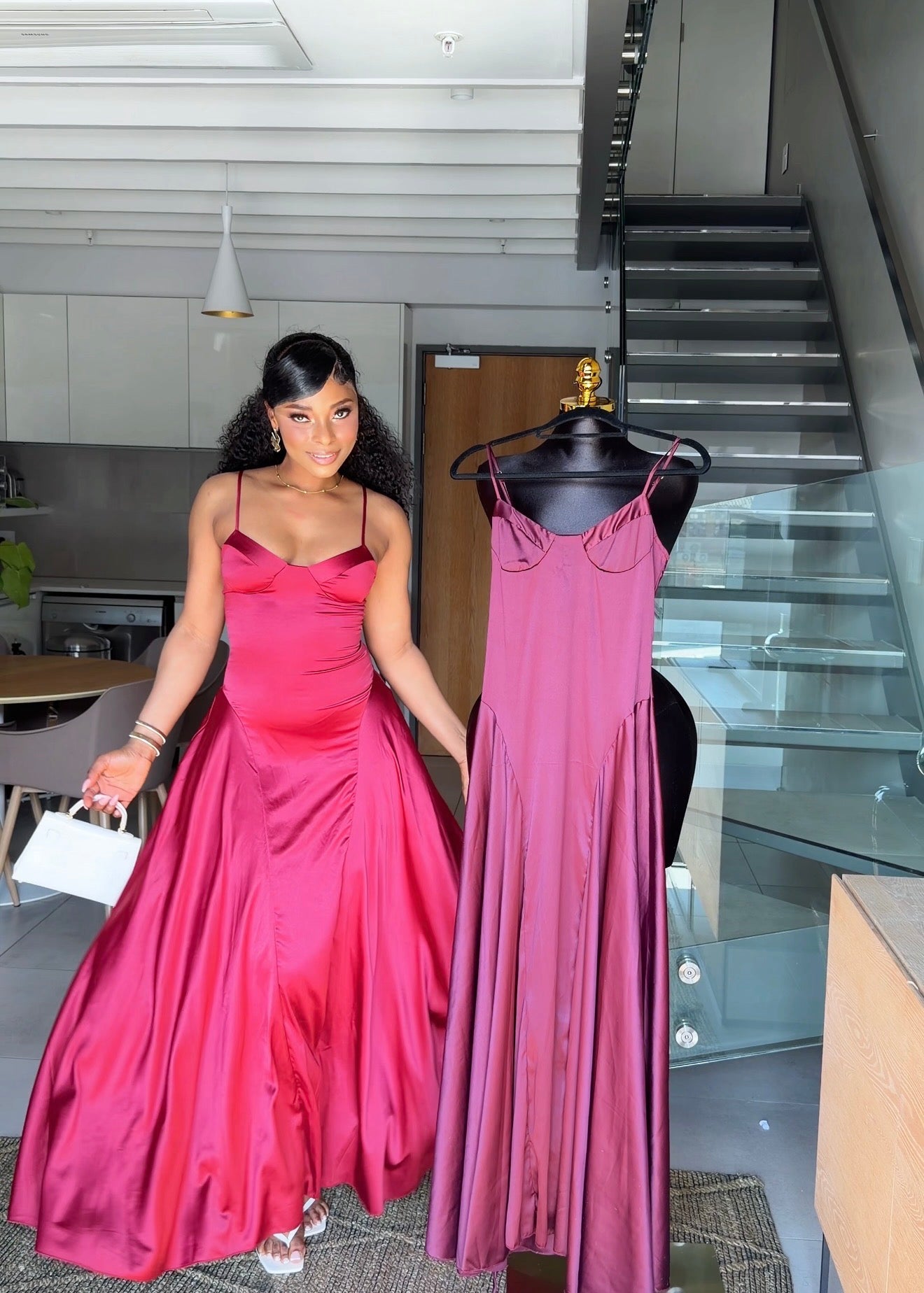 Vivienne Satin Corset Maxi Dress