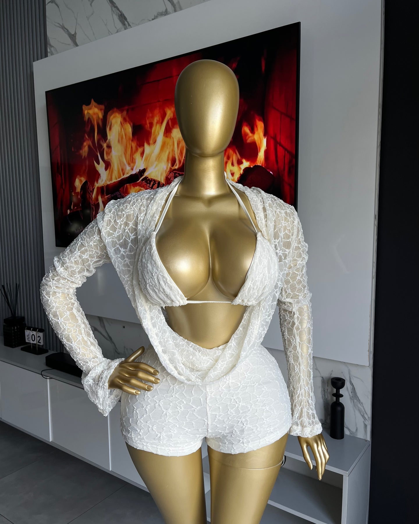 Mina Lace Drape Bodycon Playsuit