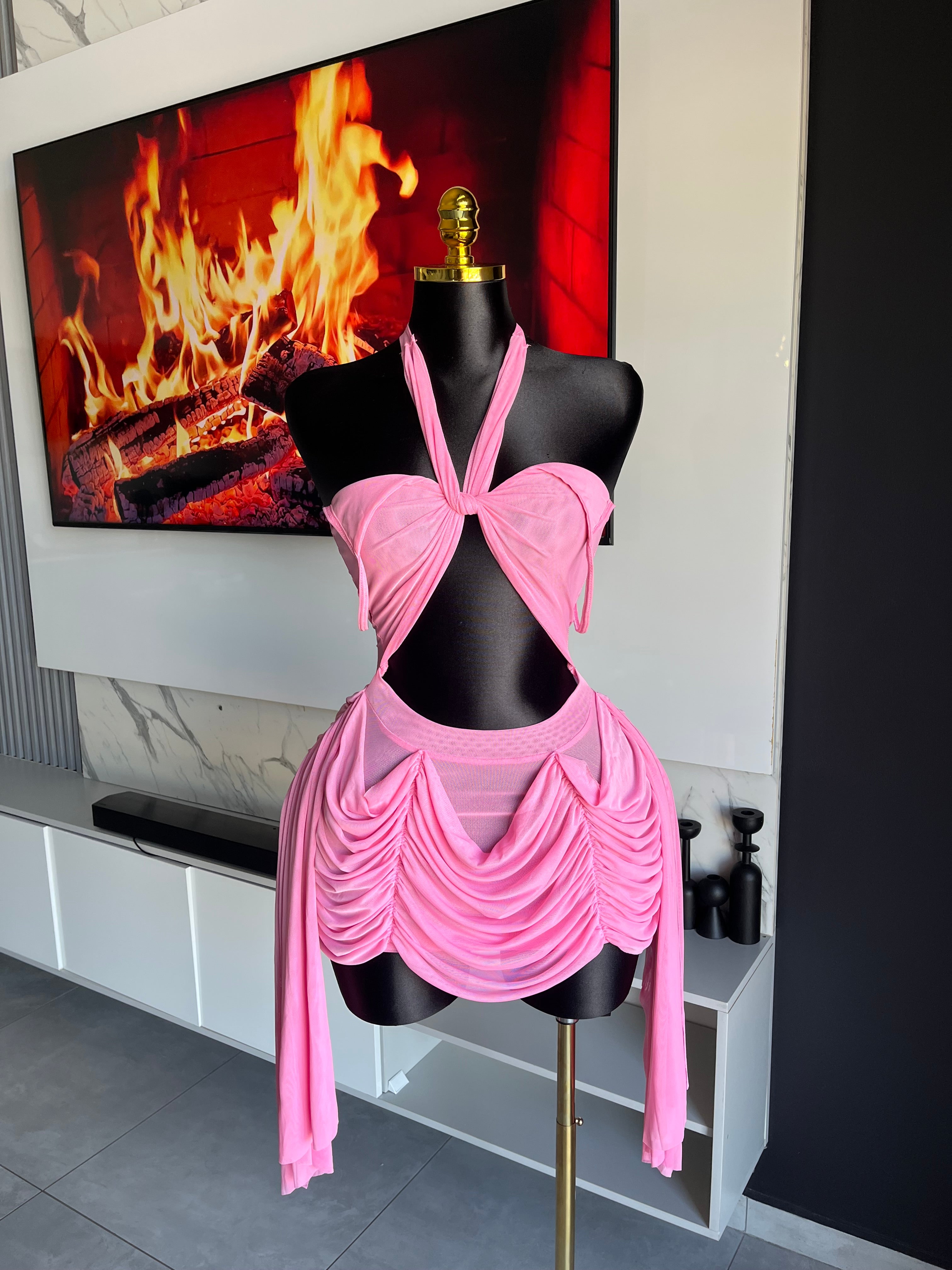 Orla Ruched Cut-Out Mini Set