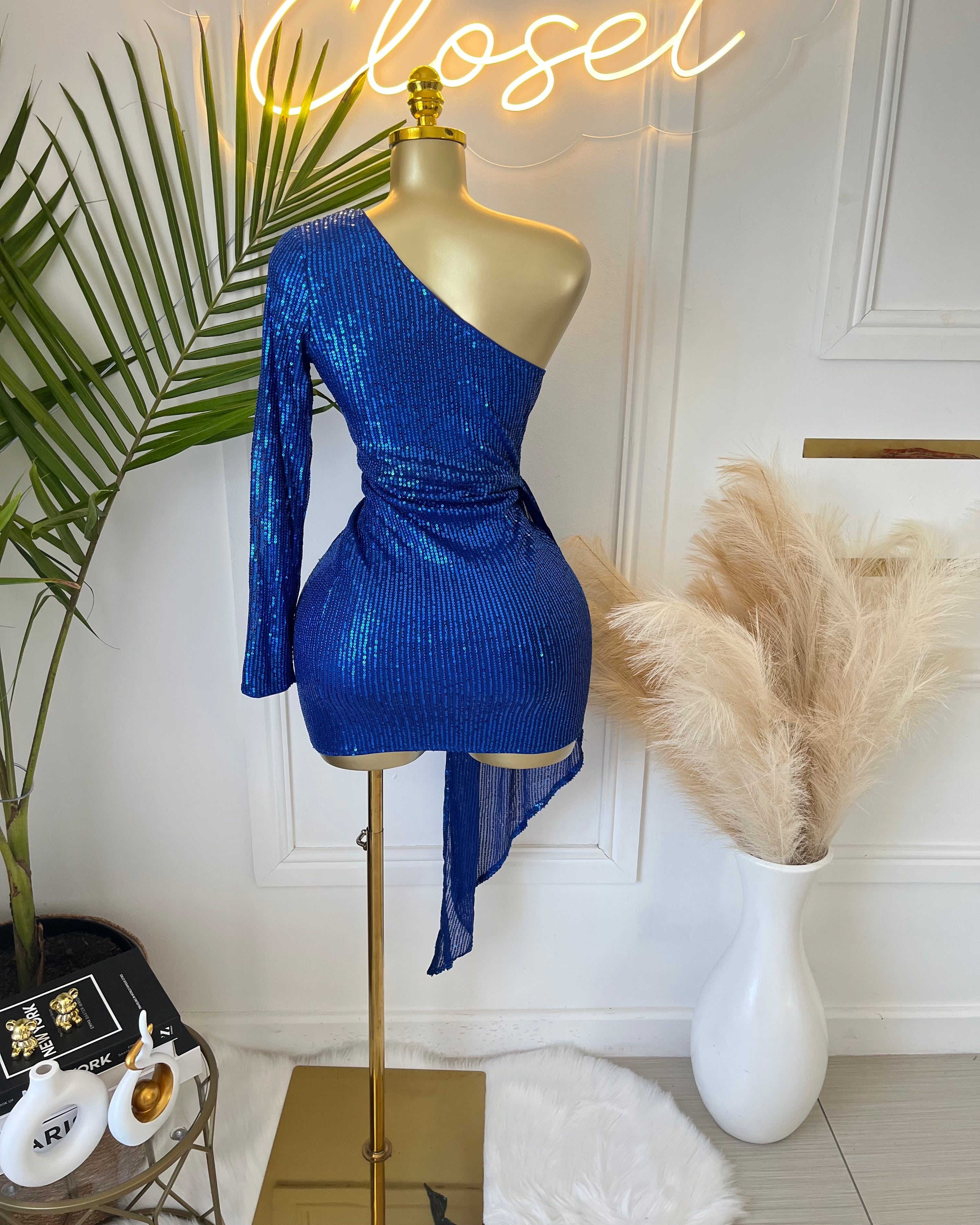 Elisa One-Shoulder Sequin Mini Dress