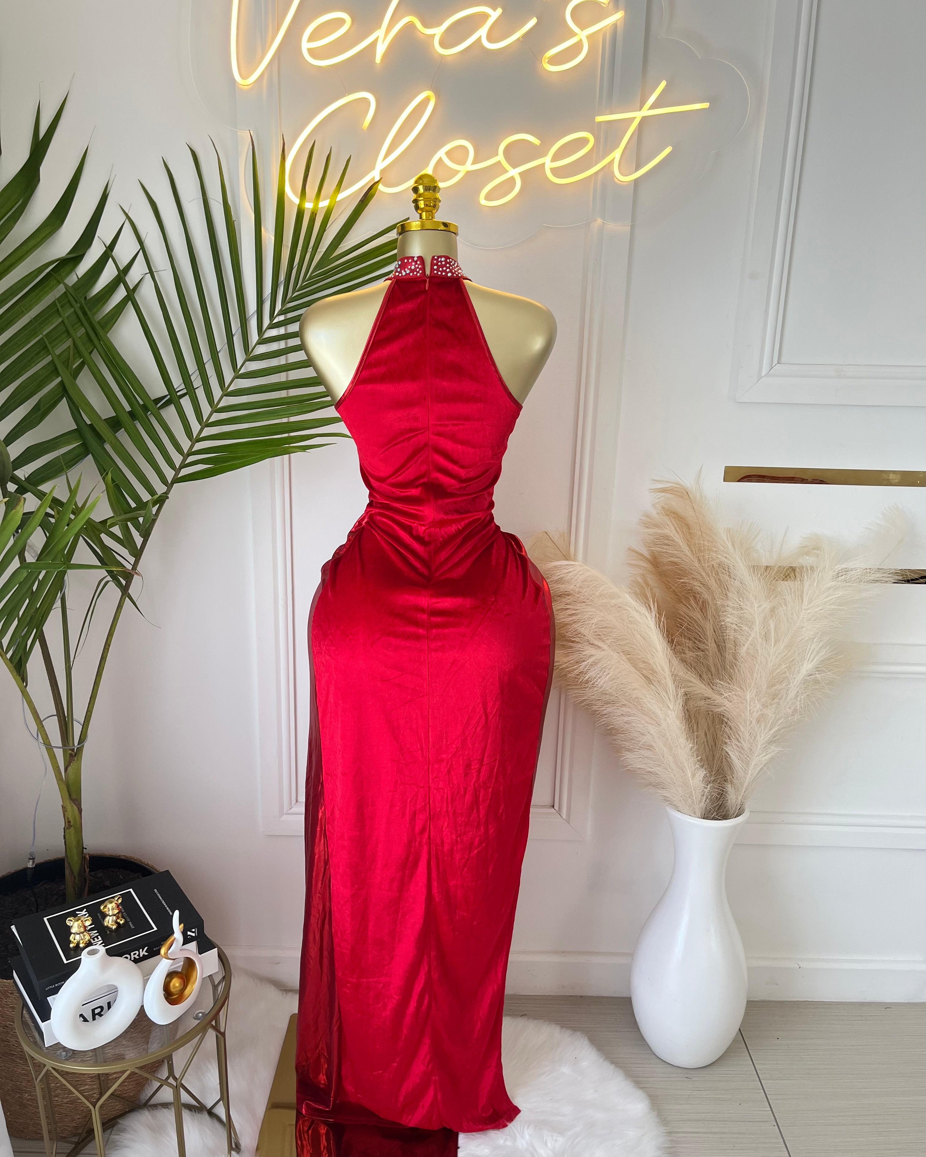 Goddess Vibe High Slit Maxi Dress