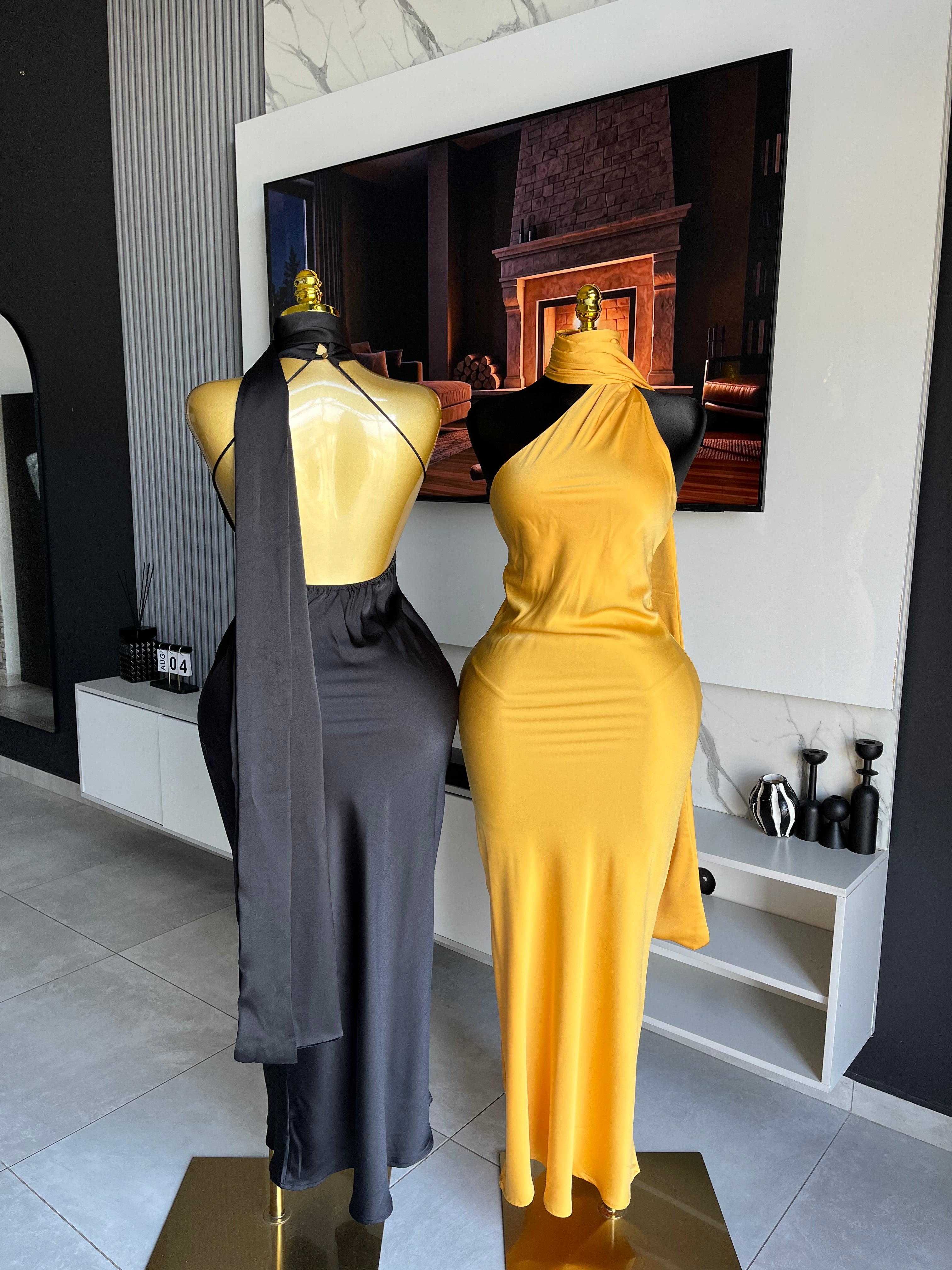 Bardot One-Shoulder Satin Maxi Dress