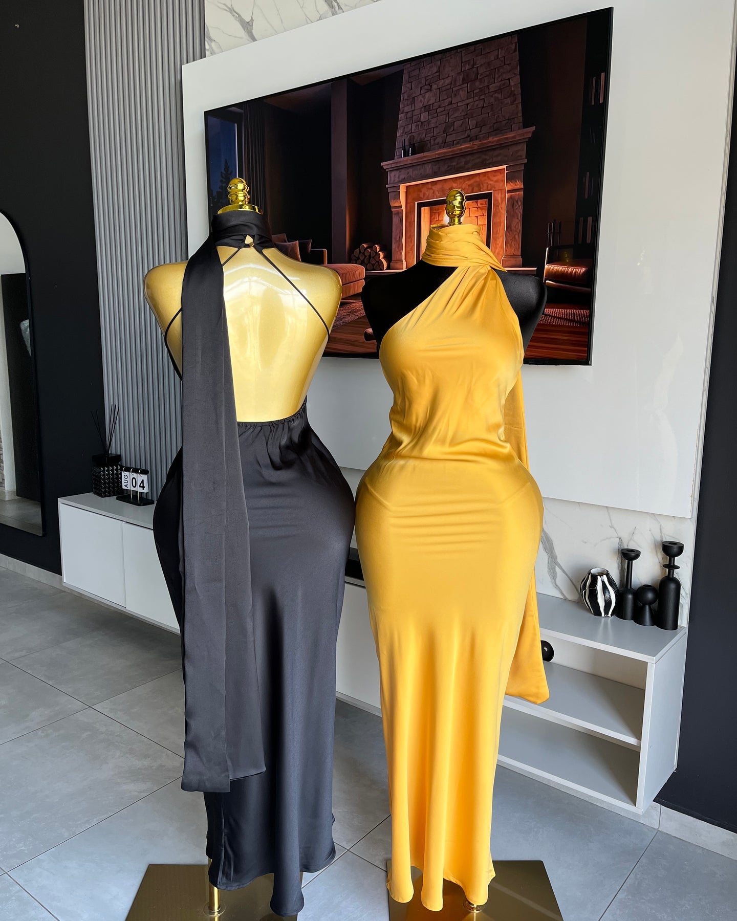 Bardot One-Shoulder Satin Maxi Dress