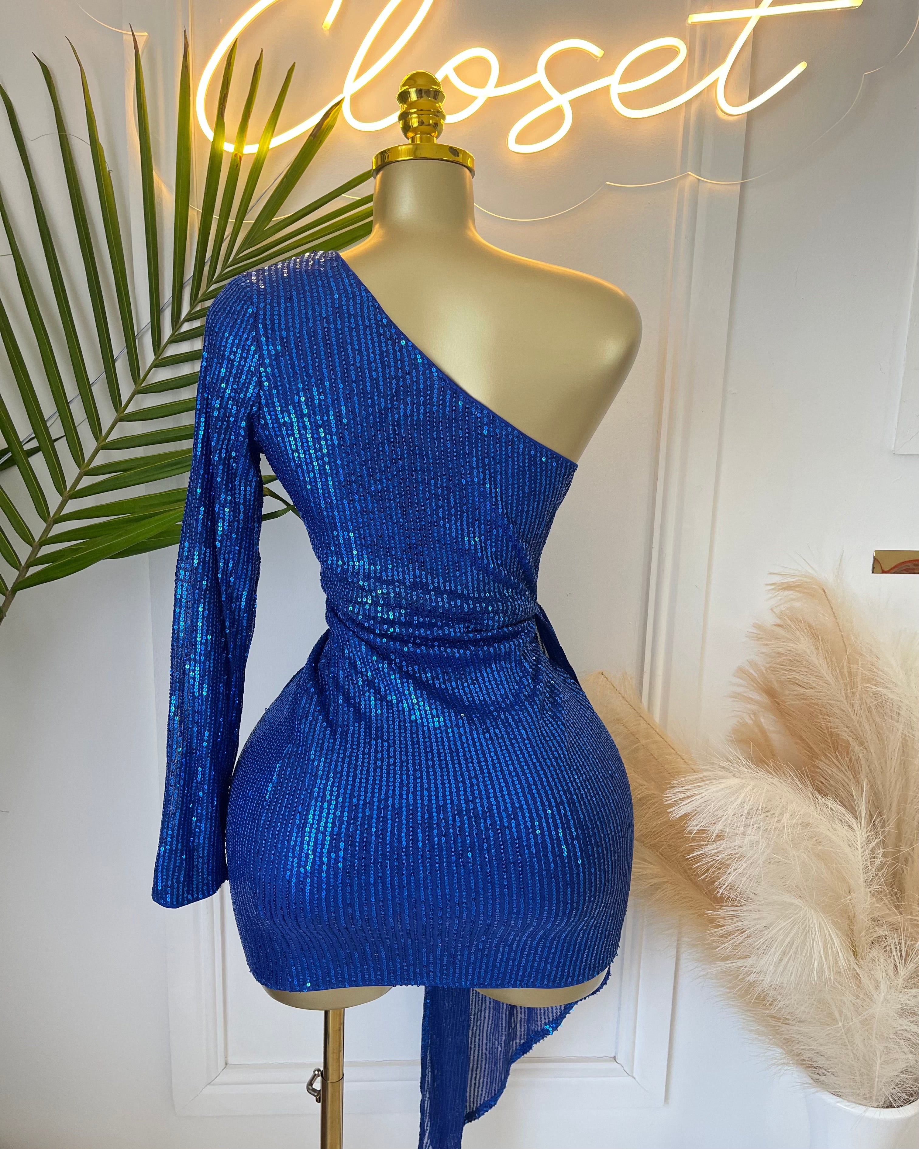 Elisa One-Shoulder Sequin Mini Dress