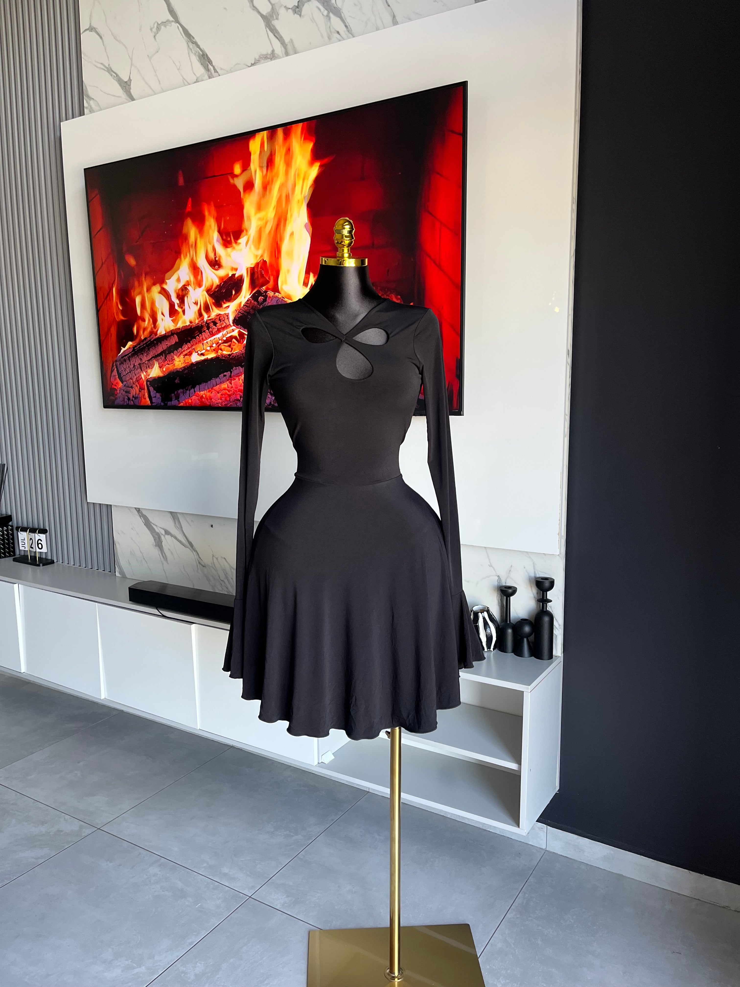Grace Black Mini Dress