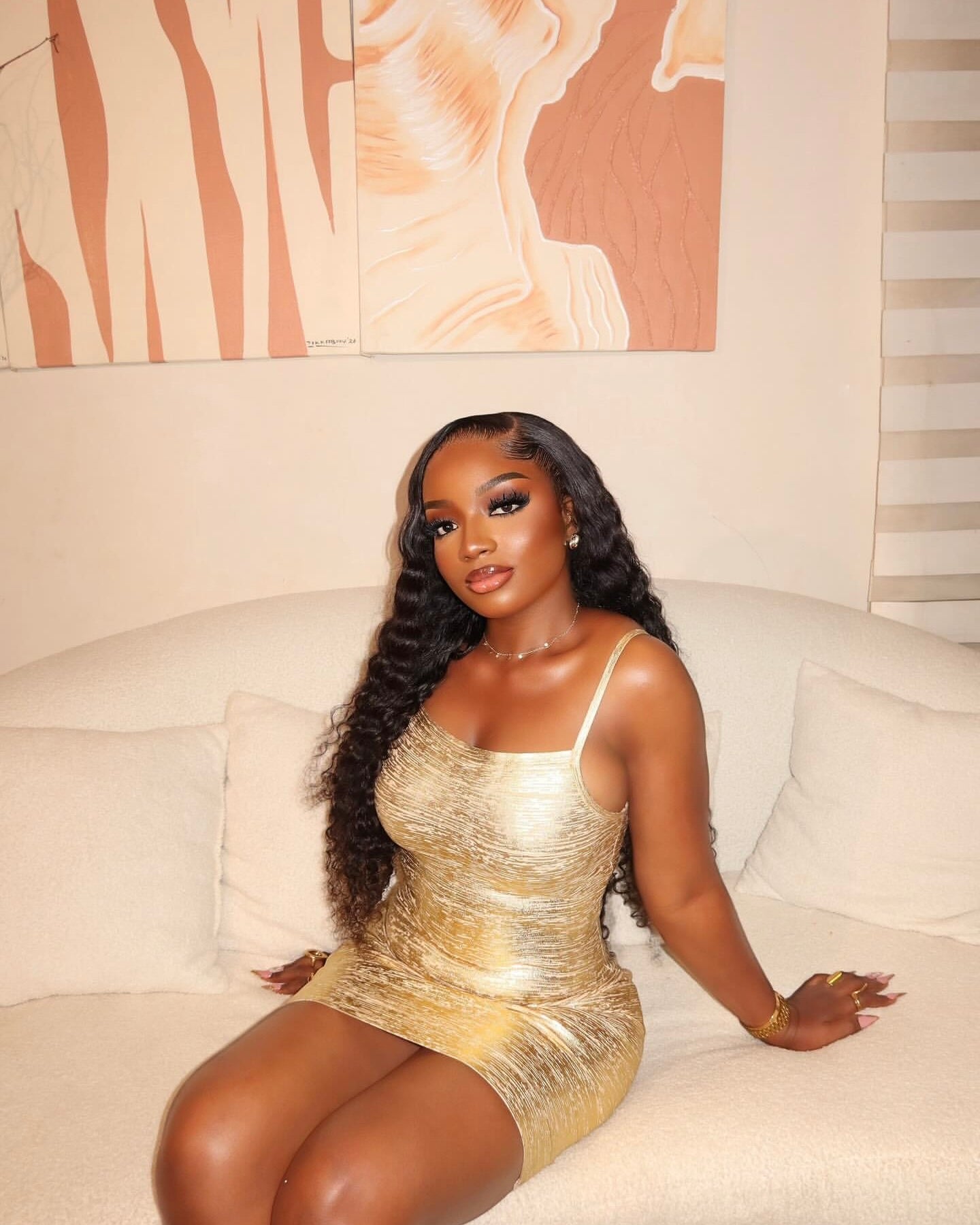 Calua Bandage Mini Dress Gold