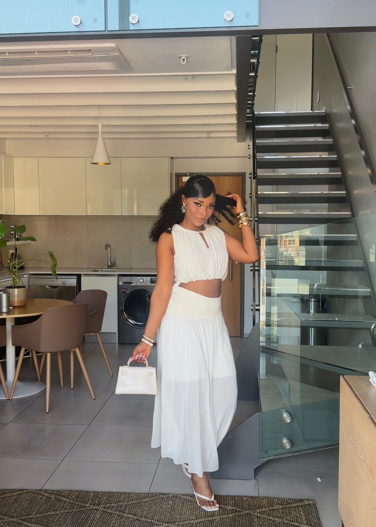 Eliana Ivory Two-Piece Maxi Set