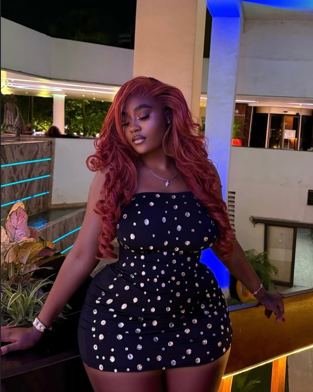 Adora Rhinestone Mini Dress