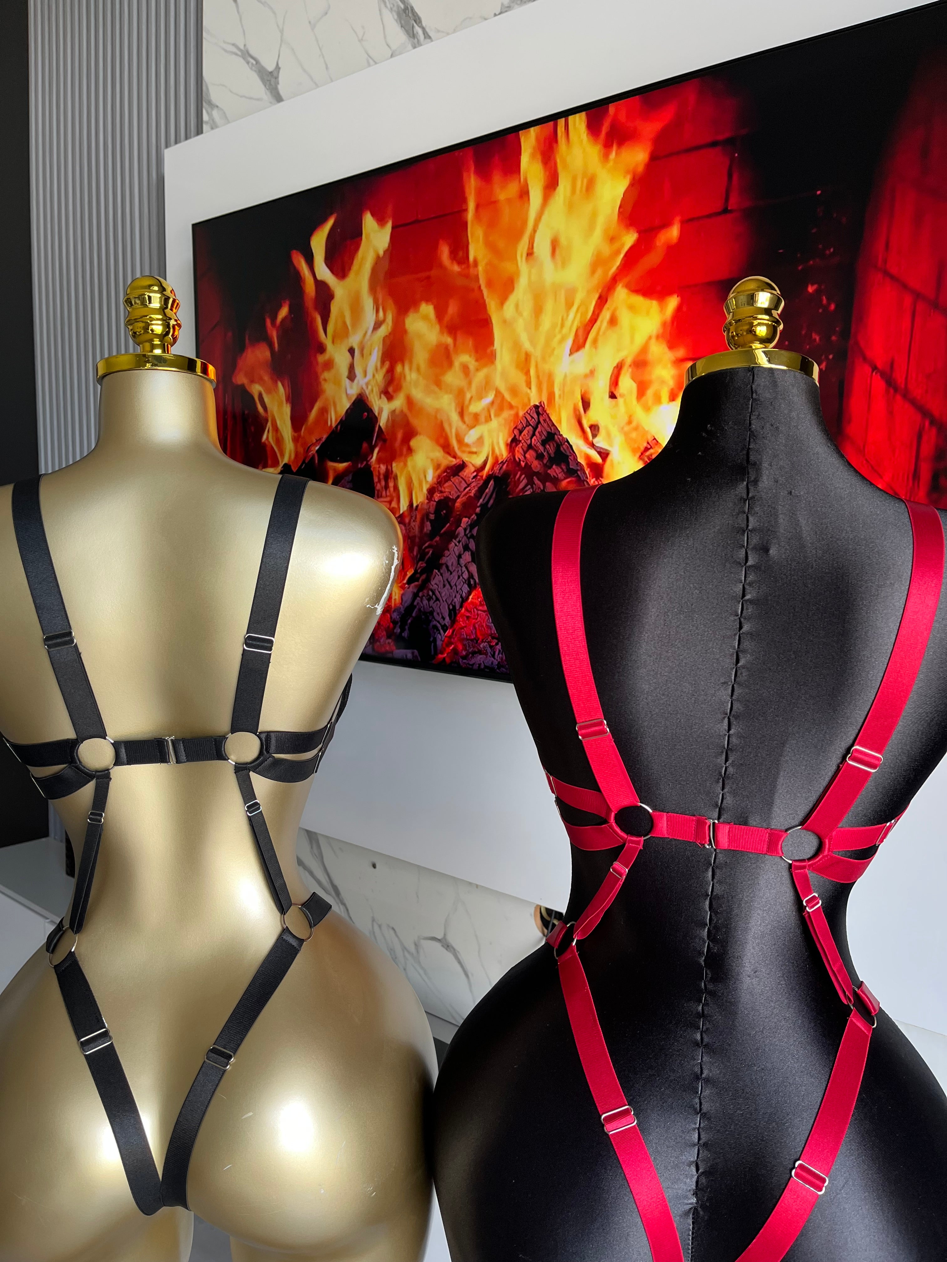 Sinful Red Strap Lingerie Bodysuit