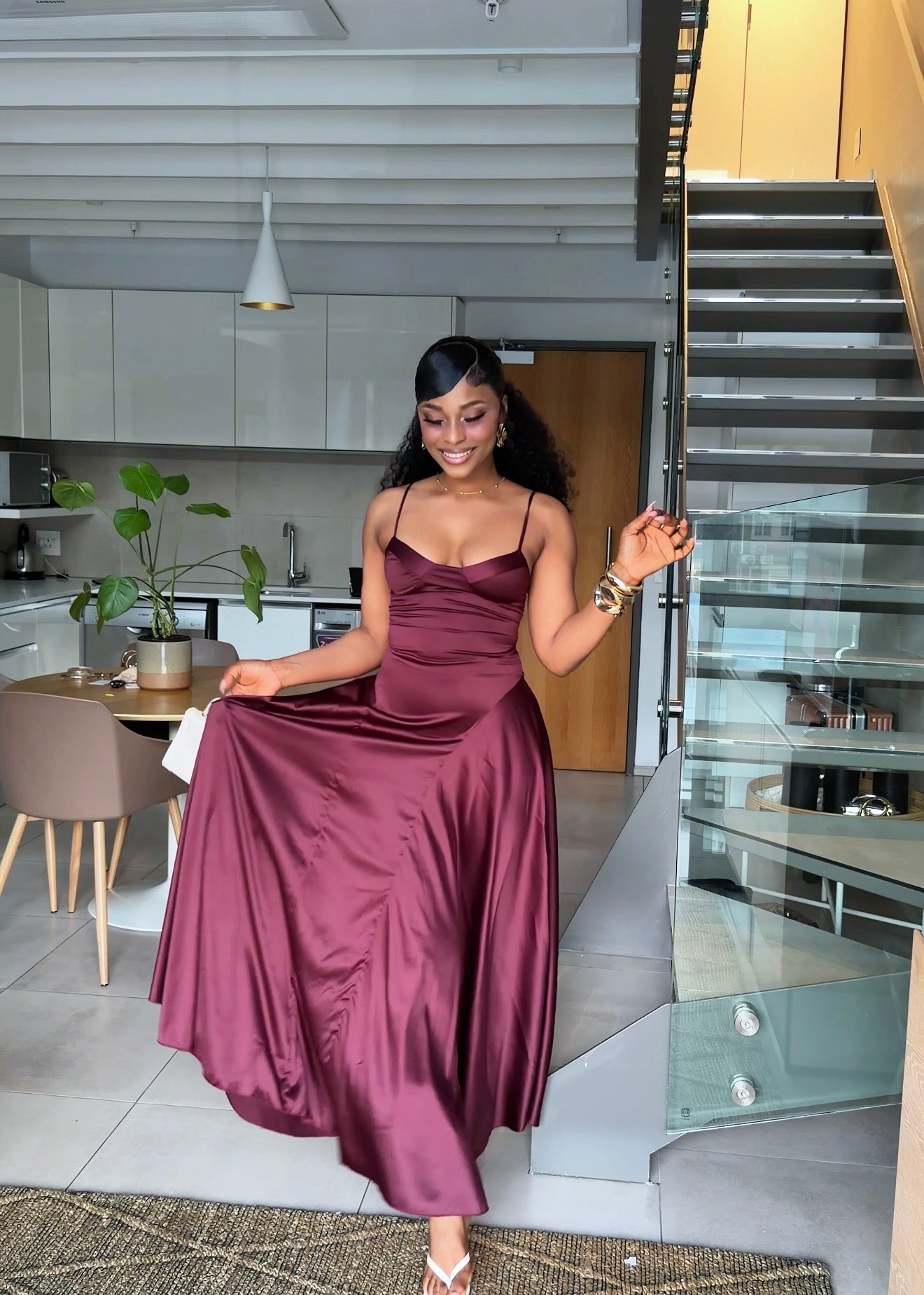 Vivienne Satin Corset Maxi Dress