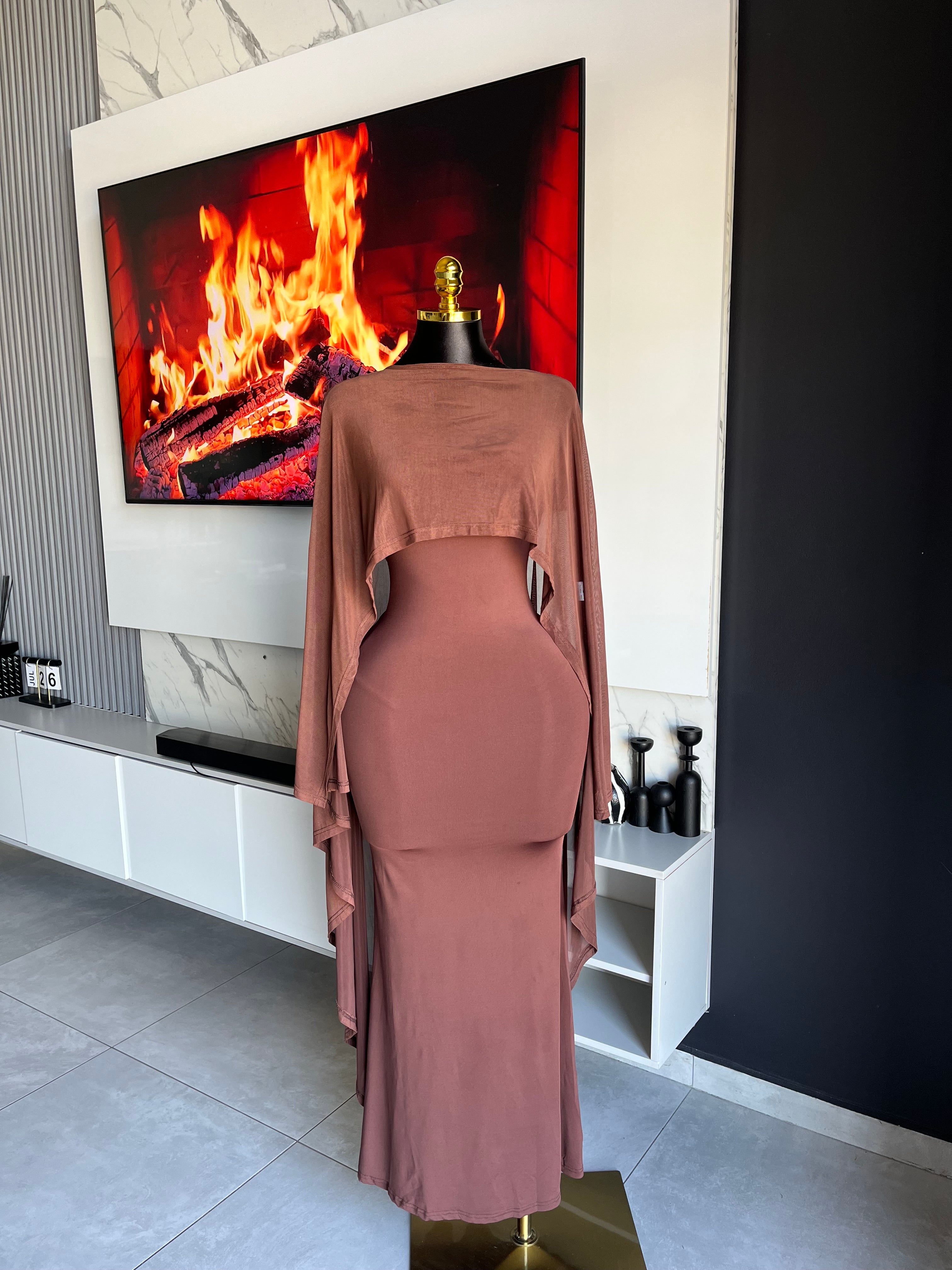Olivette Cape Maxi Dress