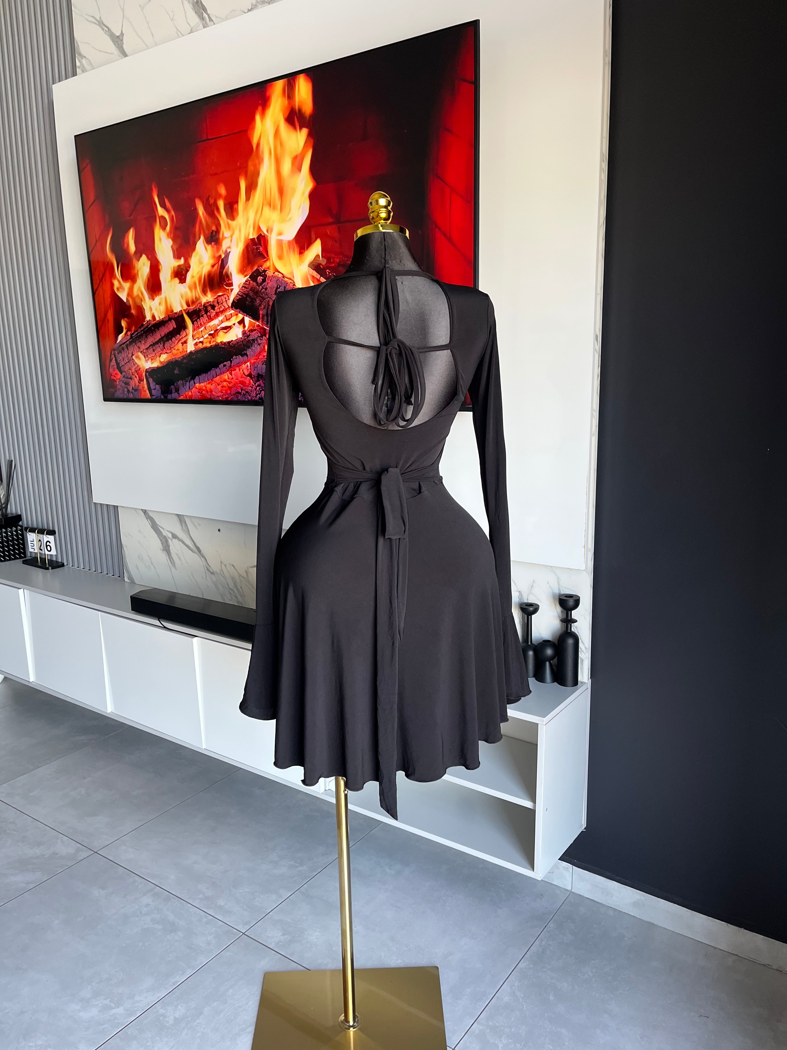 Grace Black Mini Dress