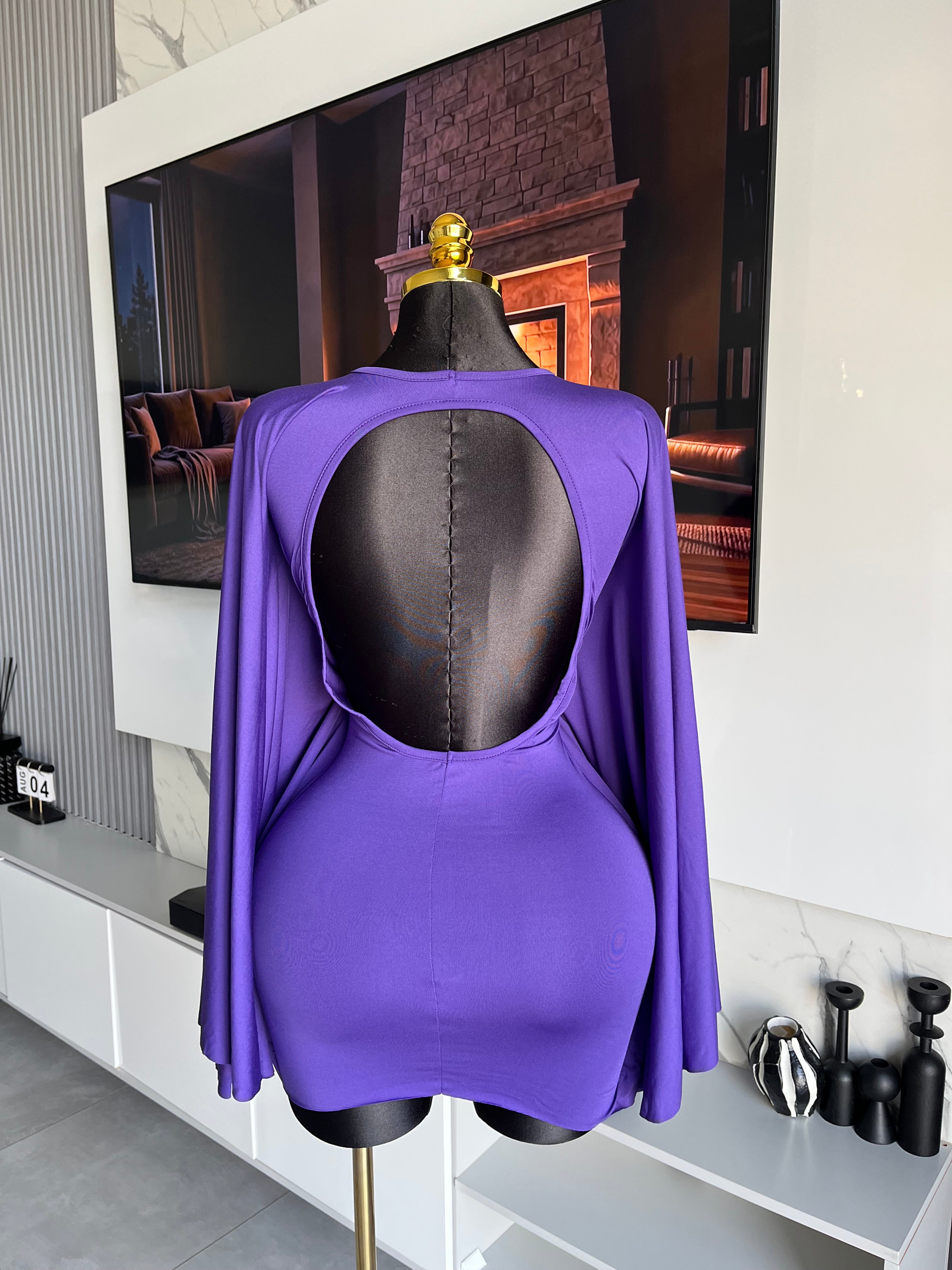 Yaji Batwing Sleeve Mini Dress