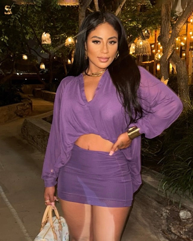 Femme Drape Mini Skirt Set