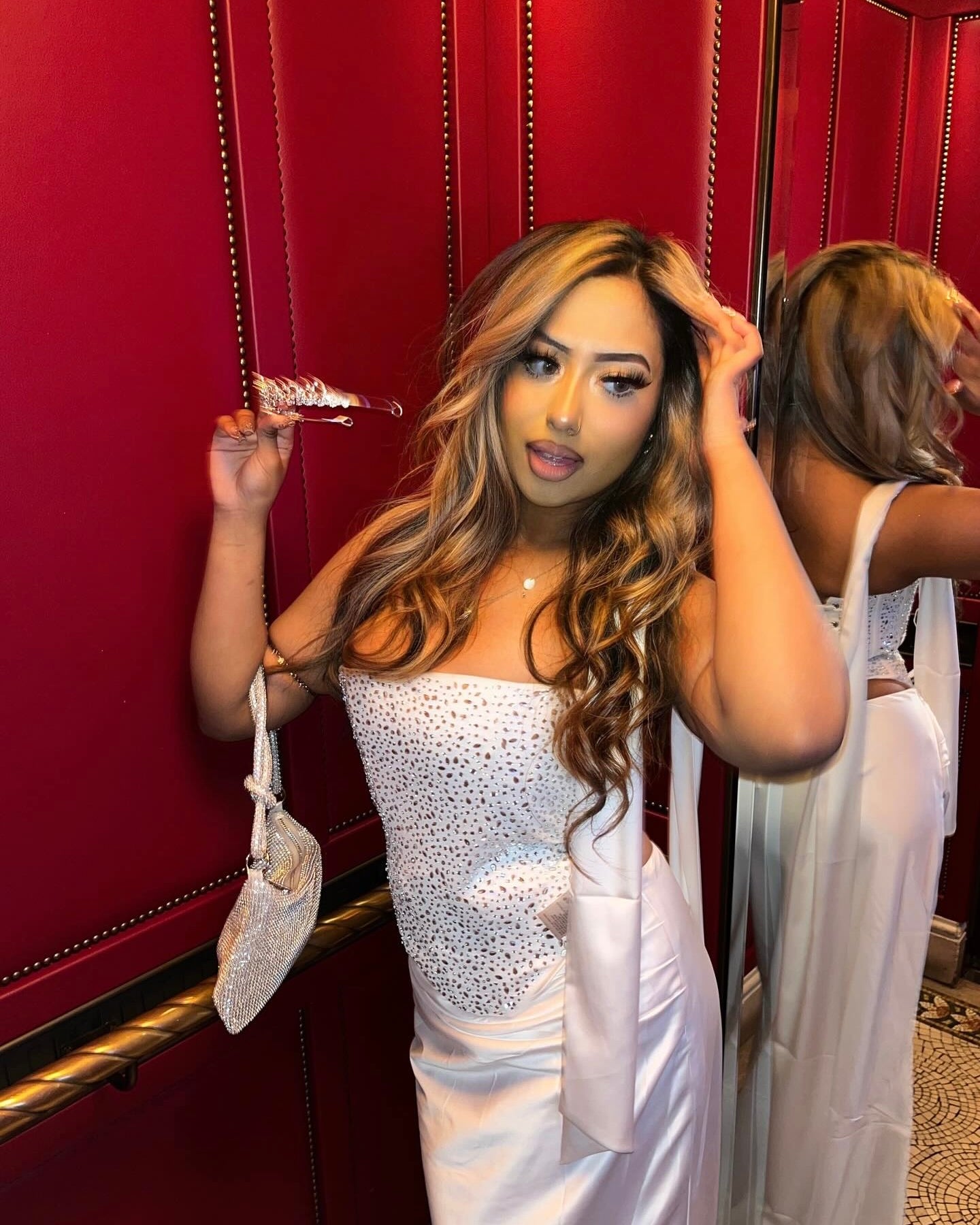 Isolde Embellished Satin Maxi Dress