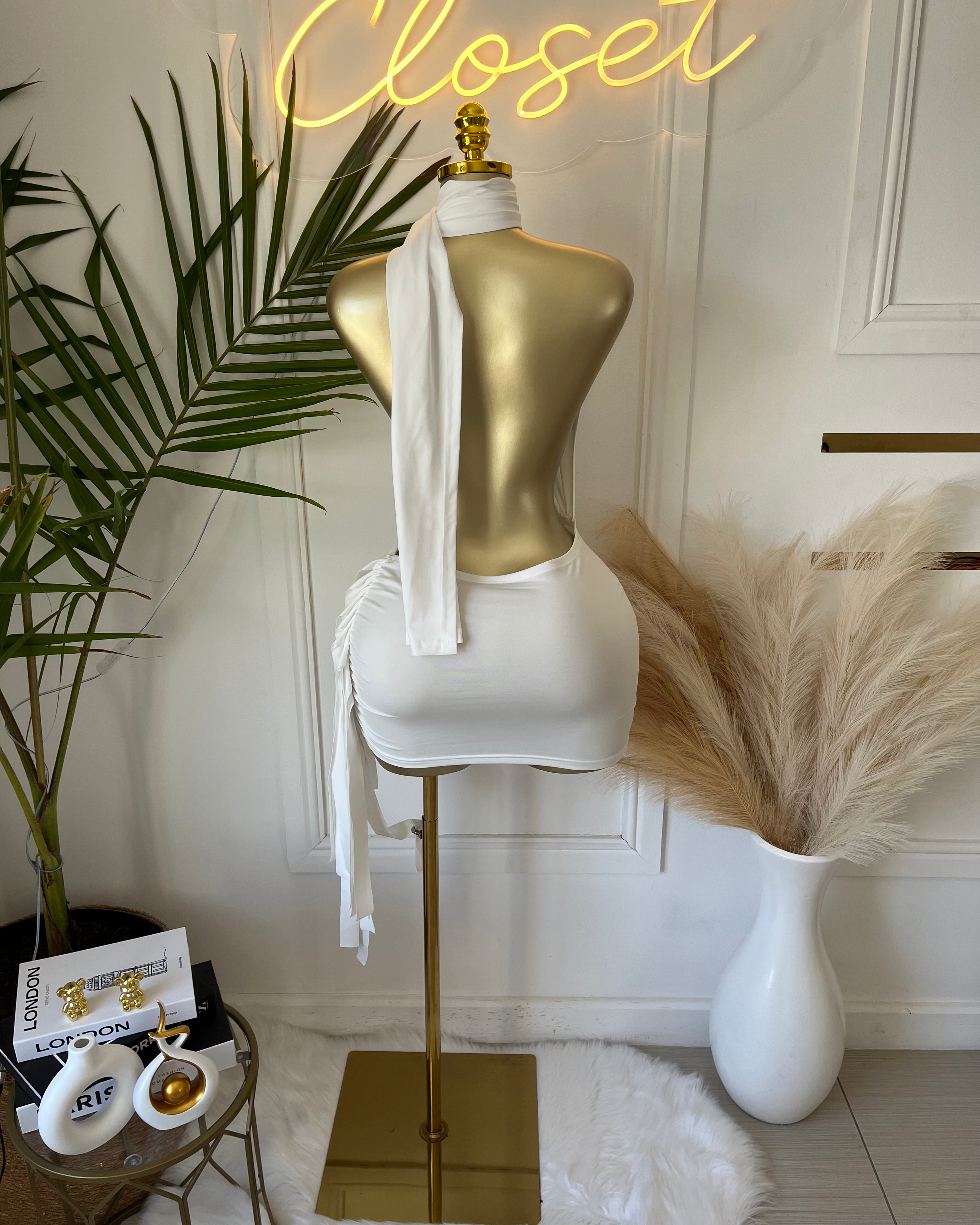 Diva White Cut-Out Mini Dress