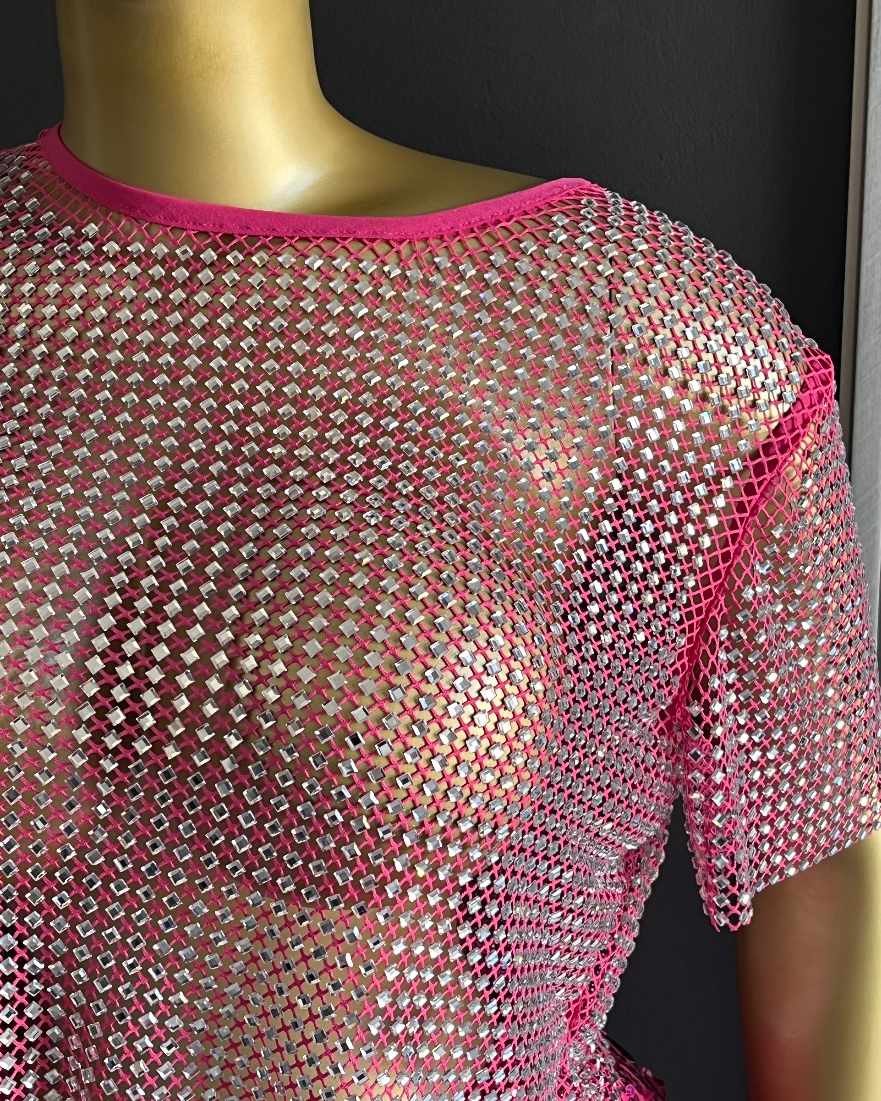 Cassidy Rhinestones Mesh Top & Skirt