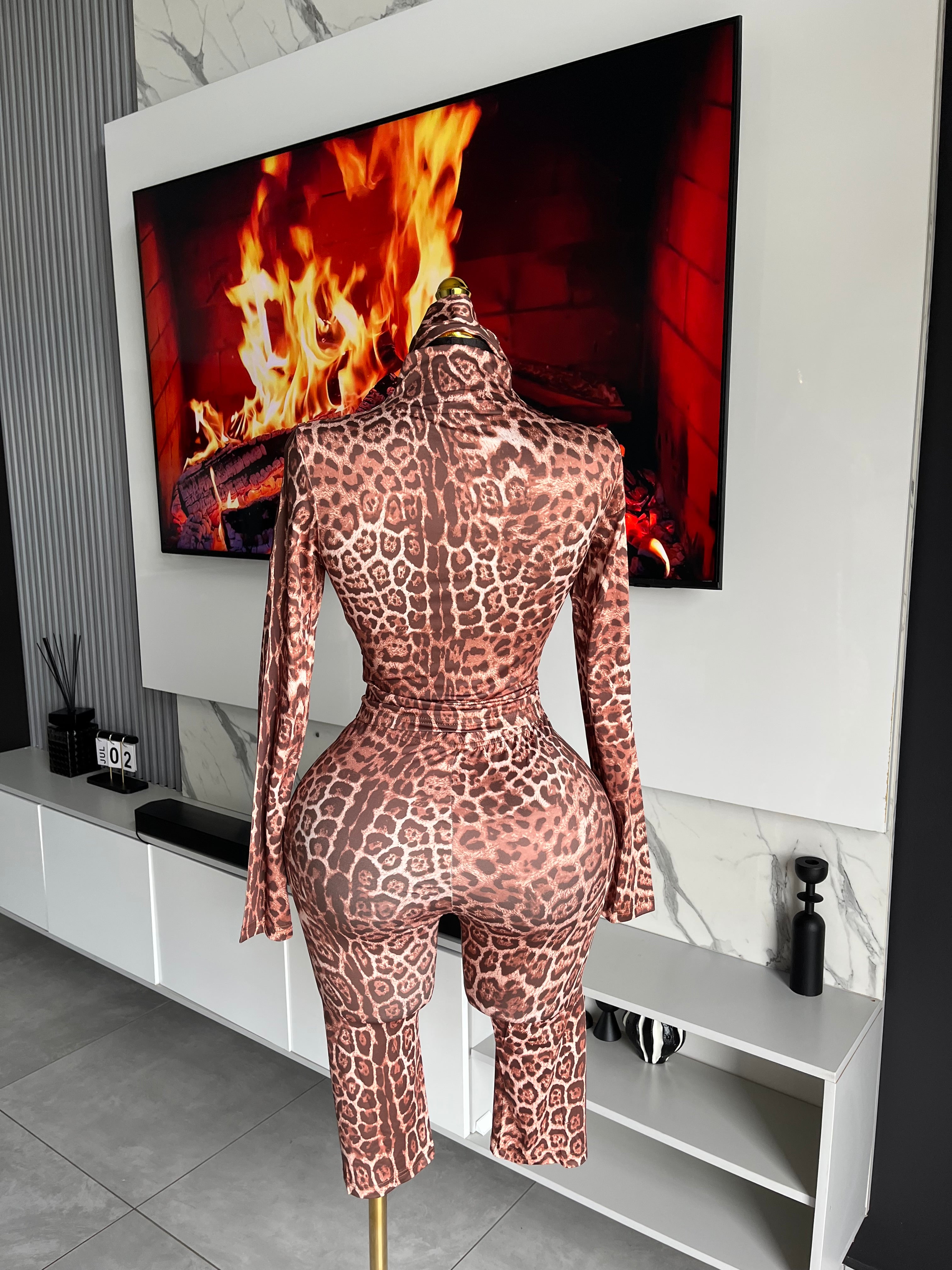 Delilah Leopard Print Pant Set