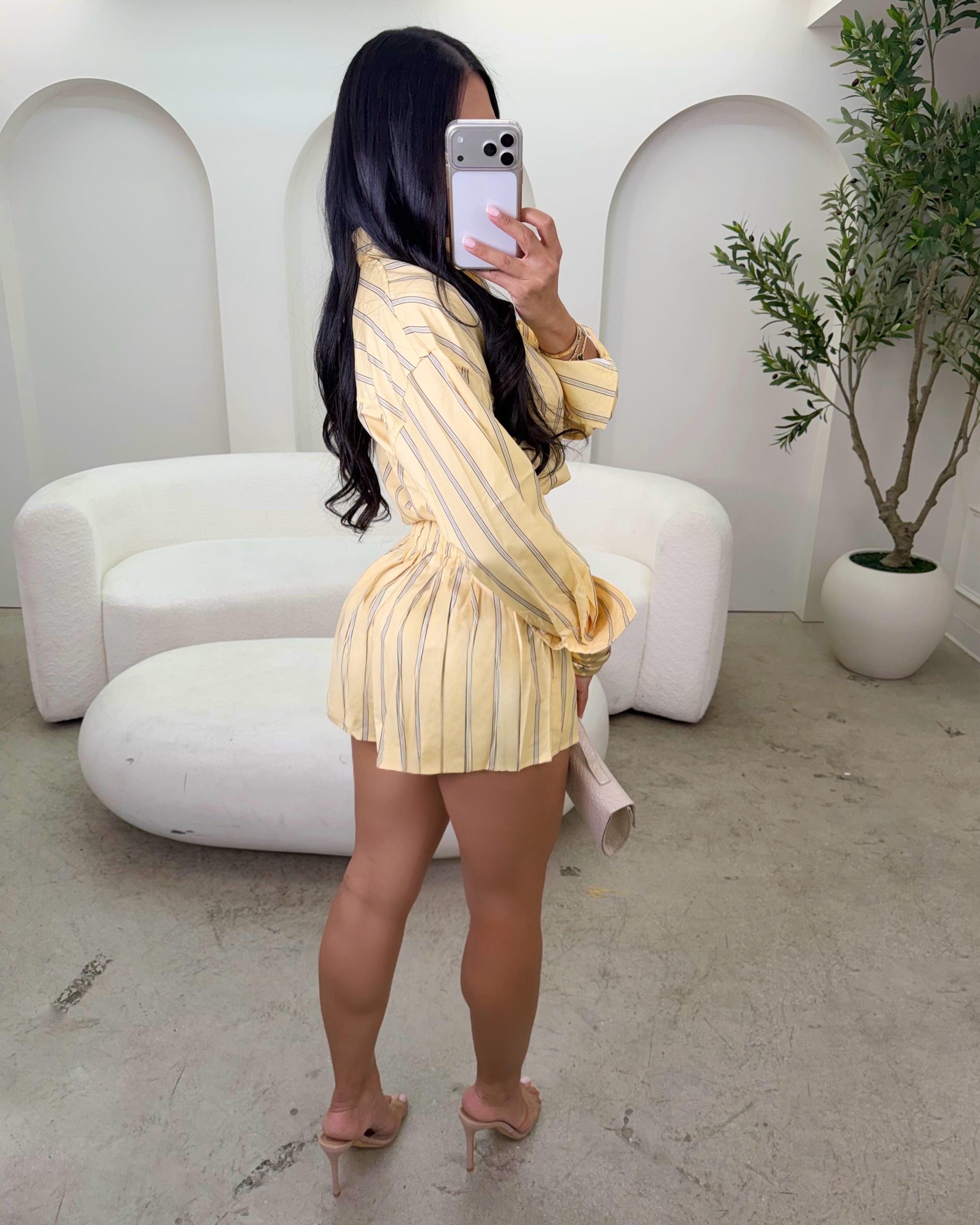 Lemonade Stripe Shirt & Shorts Set Yellow