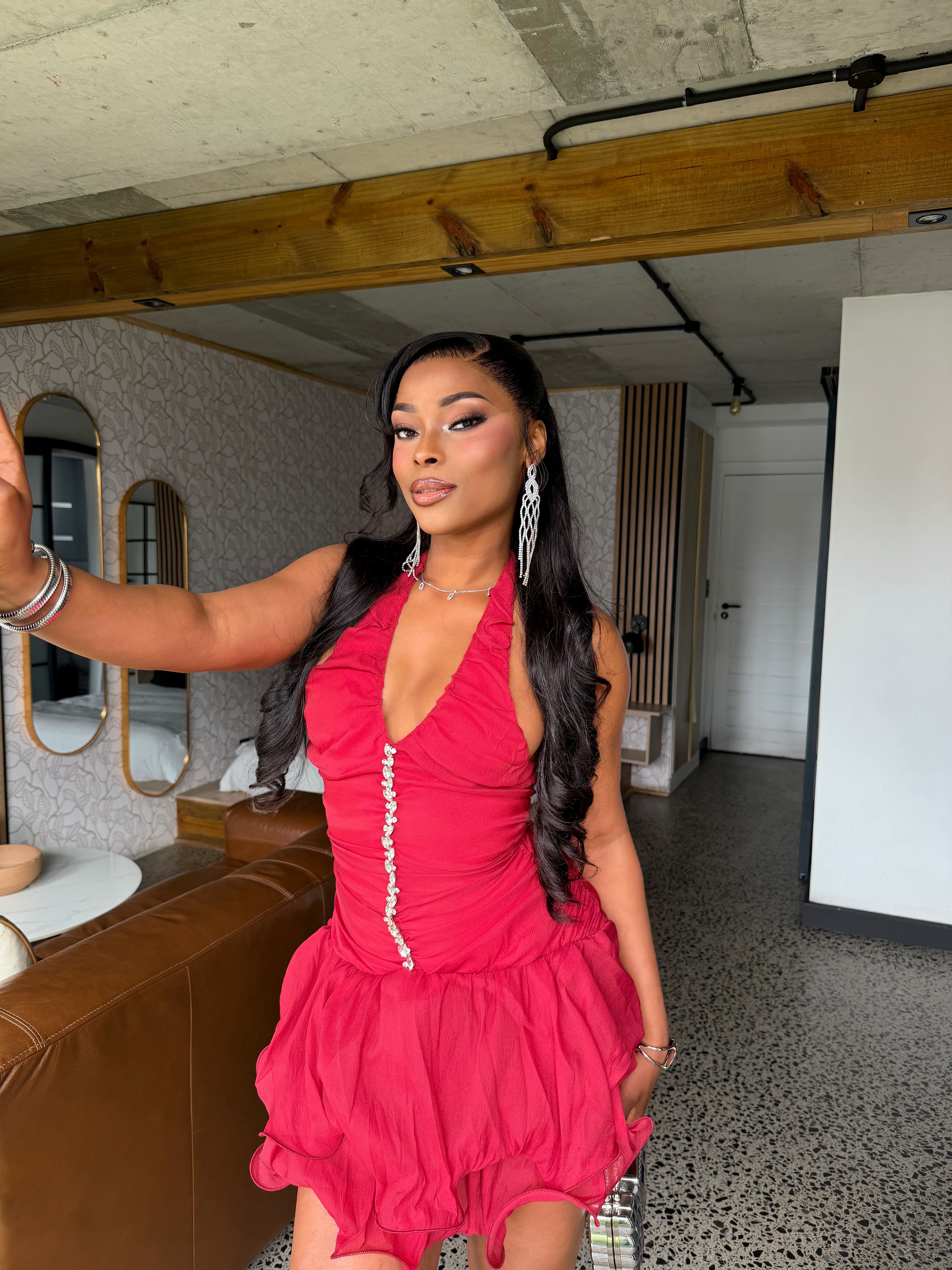 Spicy Ruffle Mini Dress