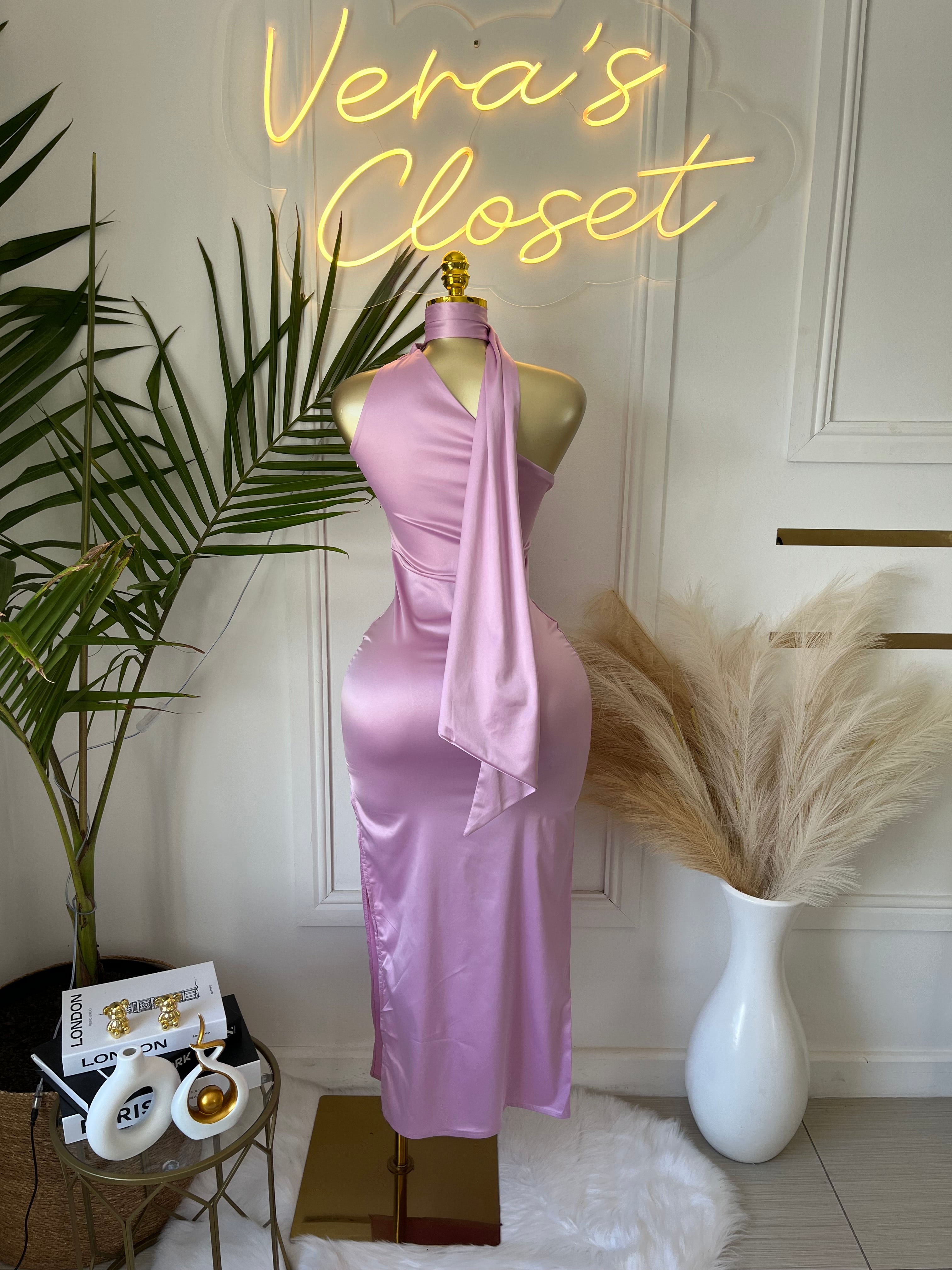 Micah Blush One-Shoulder Maxi Dress