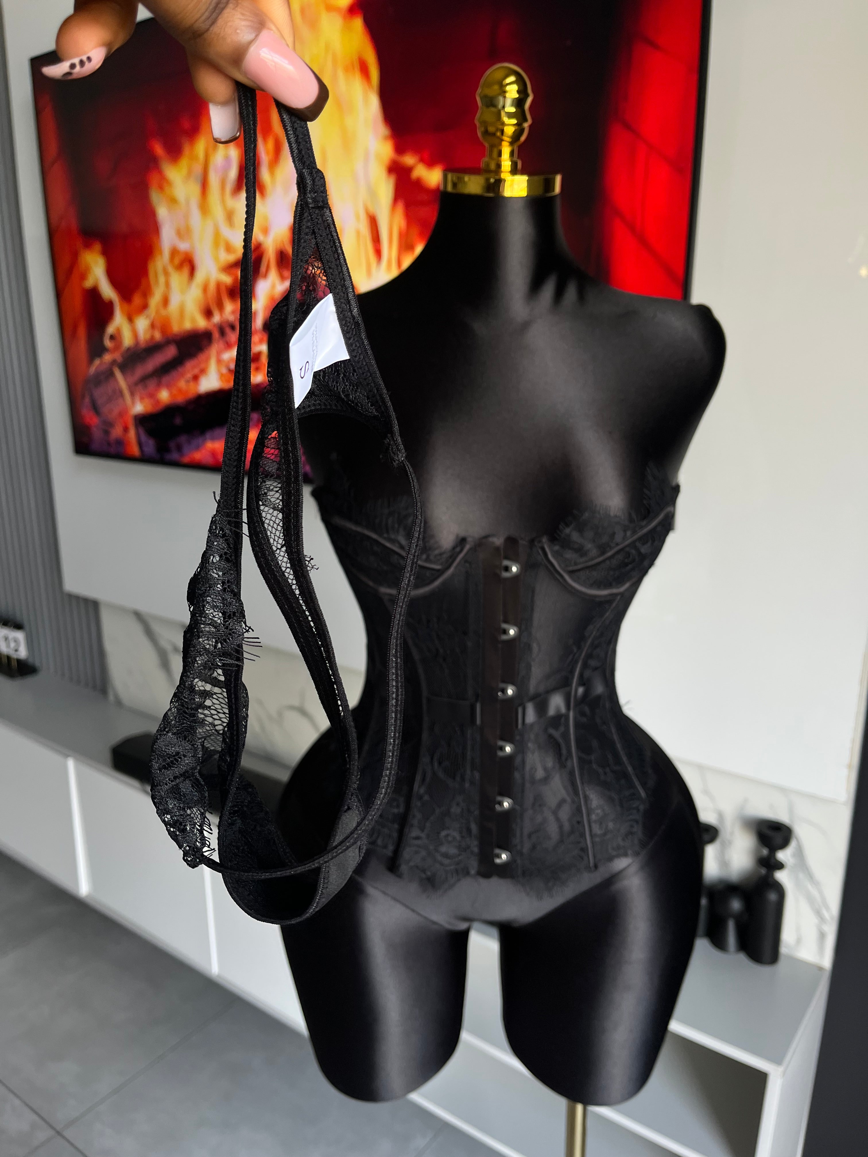 Julia Black Lace Corset Two-piece