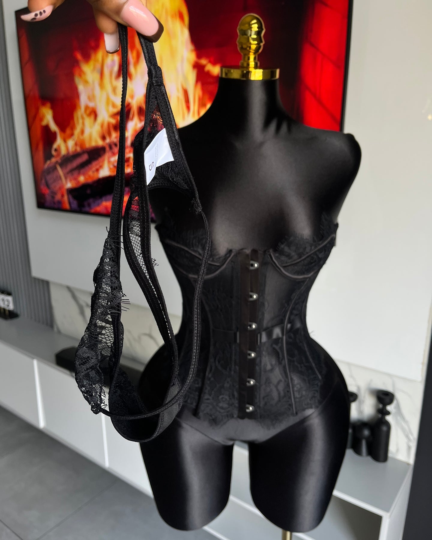 Julia Black Lace Corset Two-piece