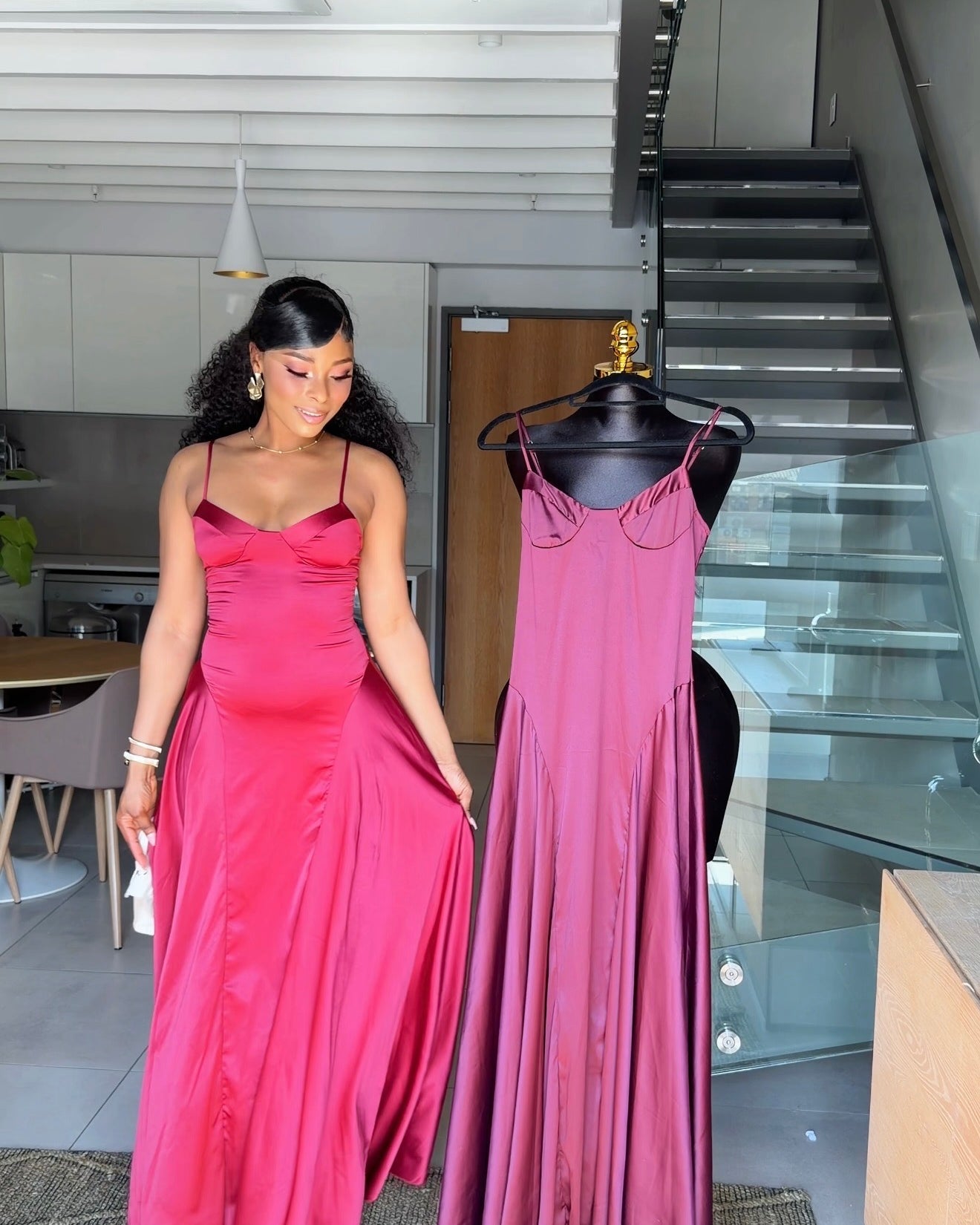 Vivienne Satin Corset Maxi Dress