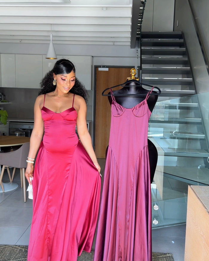 Vivienne Satin Corset Maxi Dress