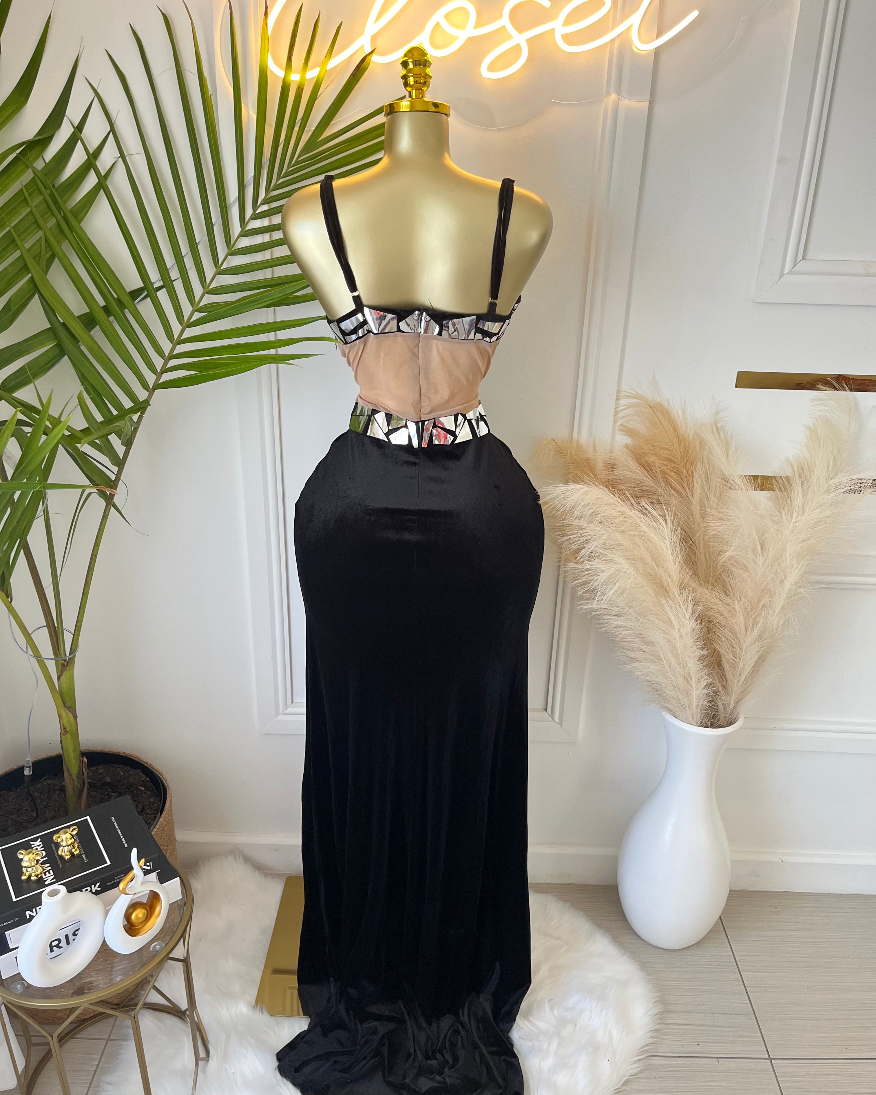 Natalee Mirror Cut-Out Maxi Dress