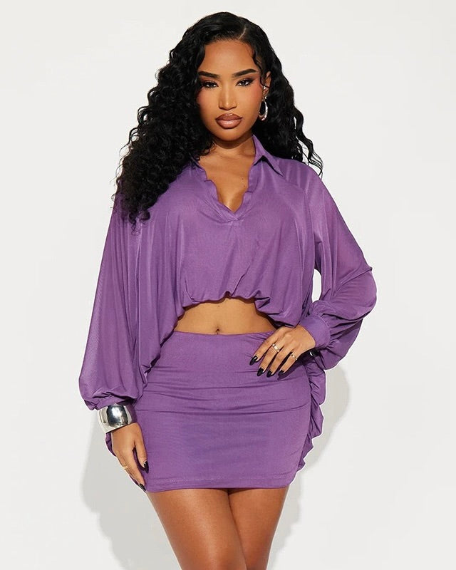 Femme Drape Mini Skirt Set