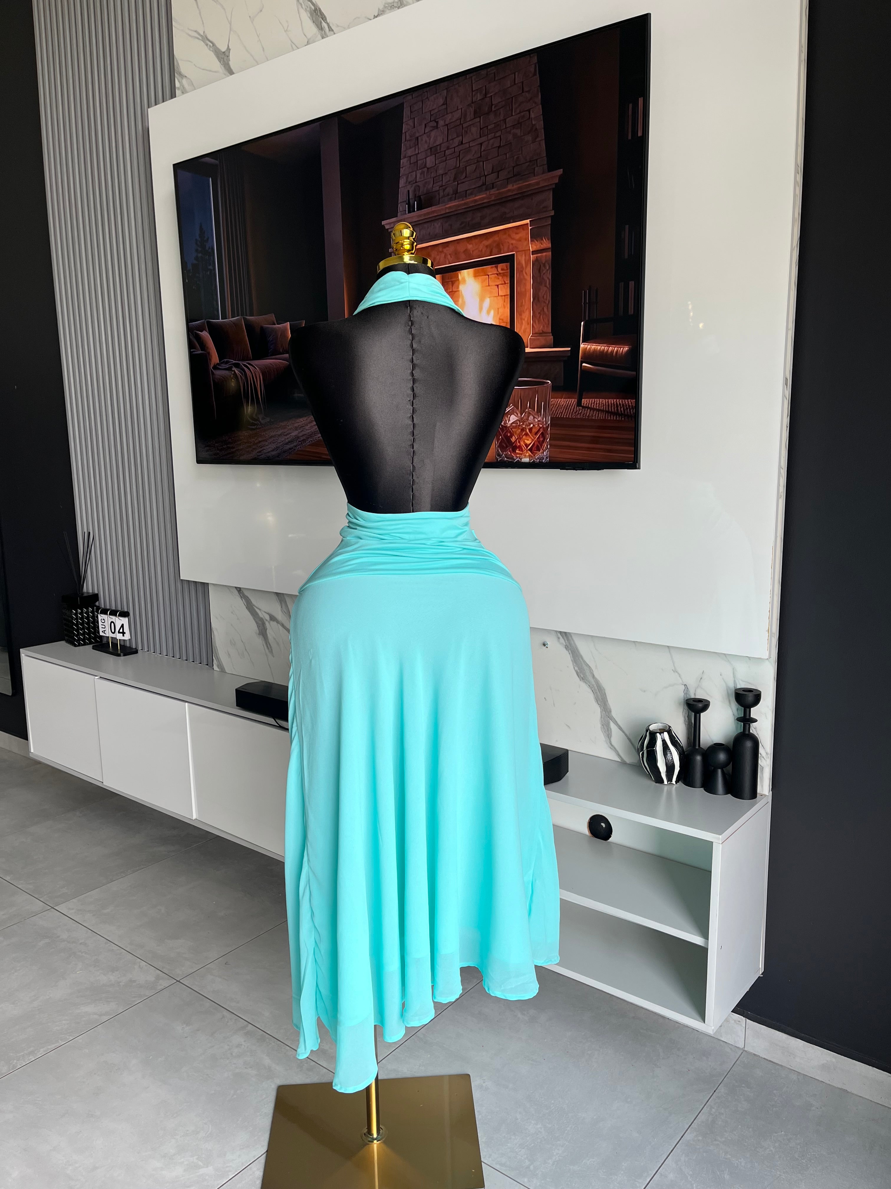 Eden Cowl Neck Halter Midi Dress
