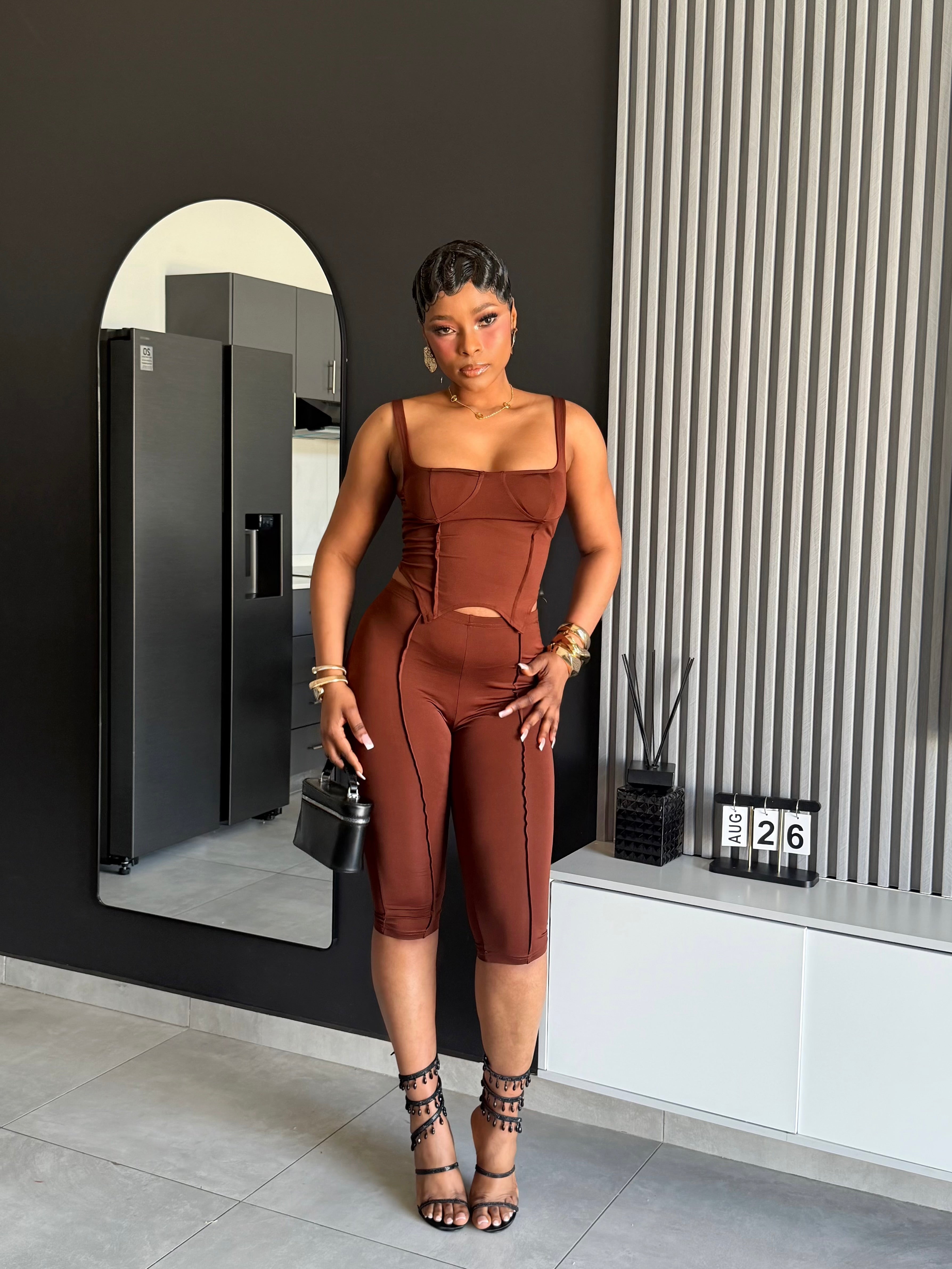 Nola Sculpt Corset Capri Jumpsuit
