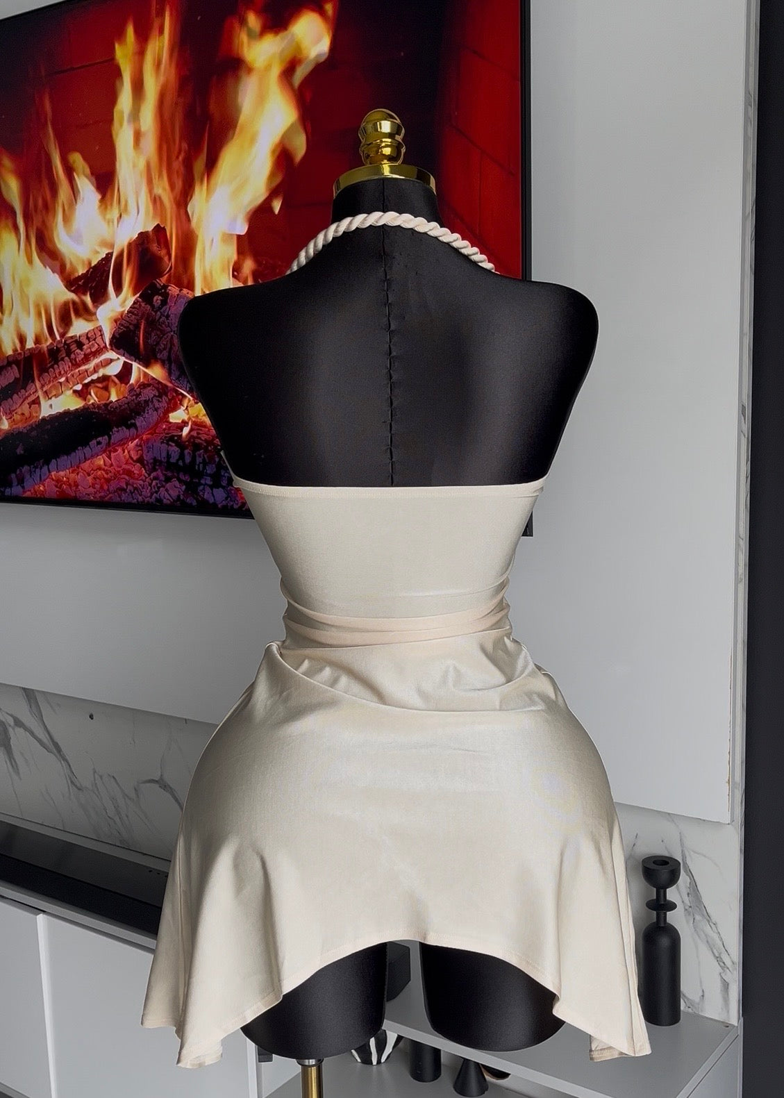 Maris Shell Halter Mini Dress
