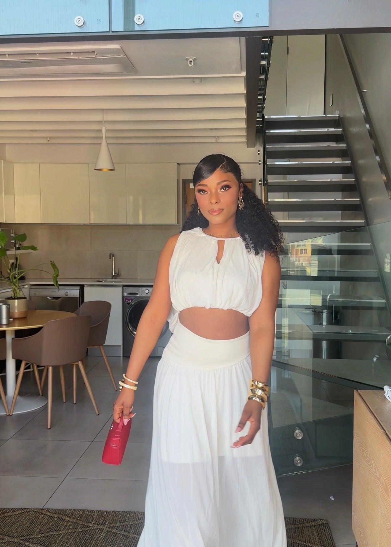 Eliana Ivory Two-Piece Maxi Set
