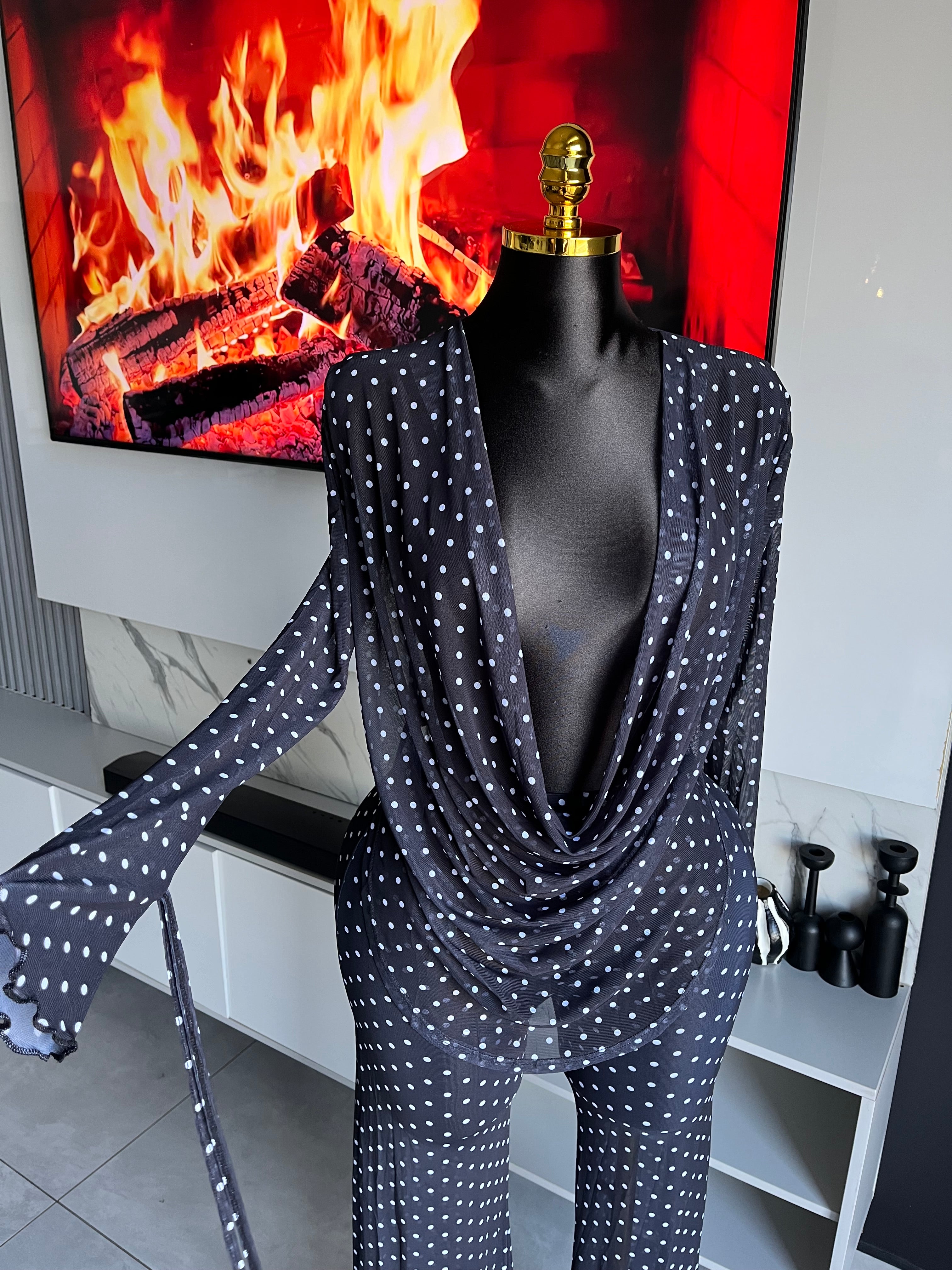 Mabel Polka Dot Mesh Pant Set