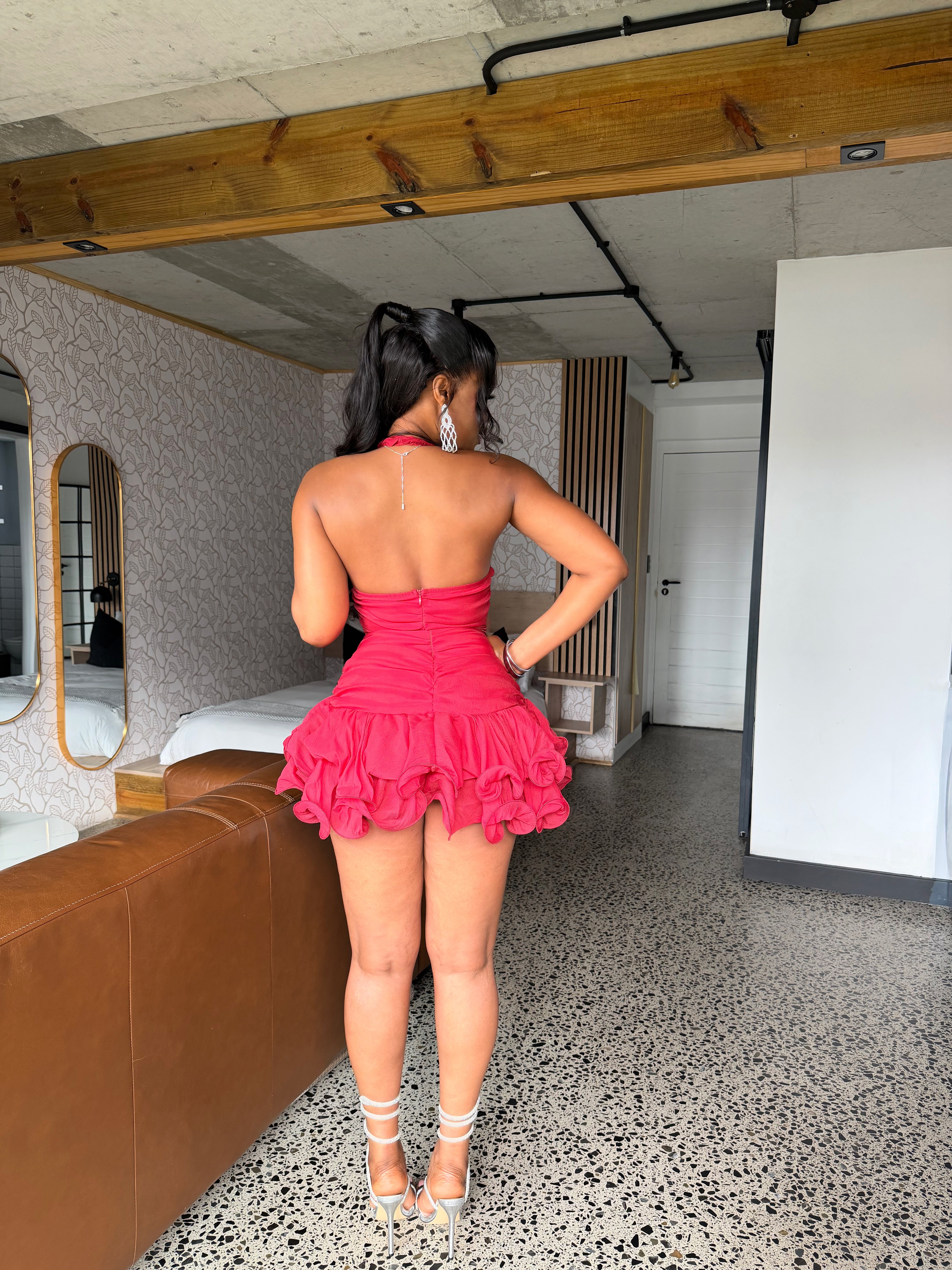 Spicy Ruffle Mini Dress