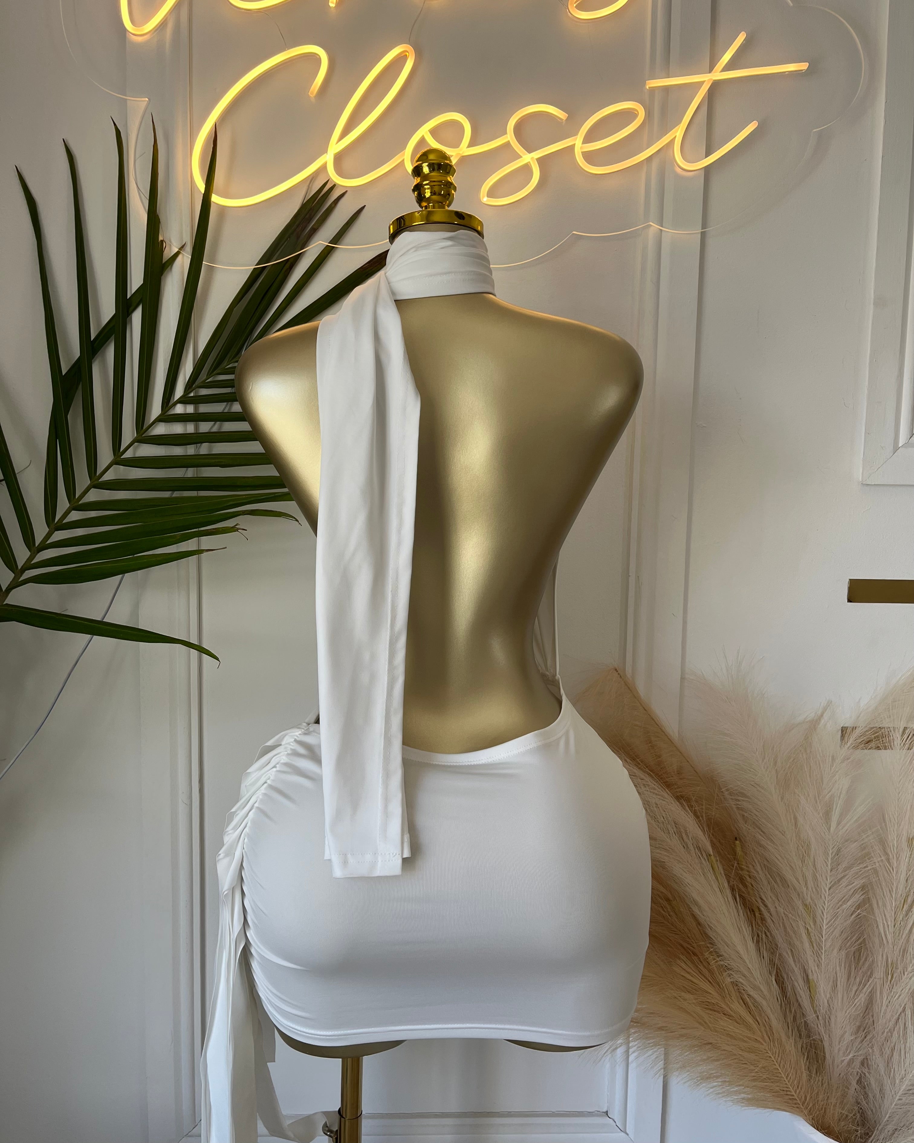 Diva White Cut-Out Mini Dress