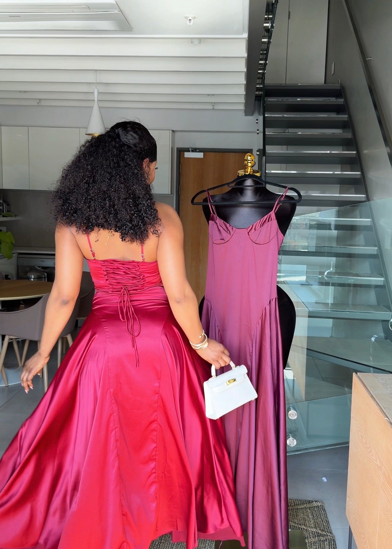 Vivienne Satin Corset Maxi Dress