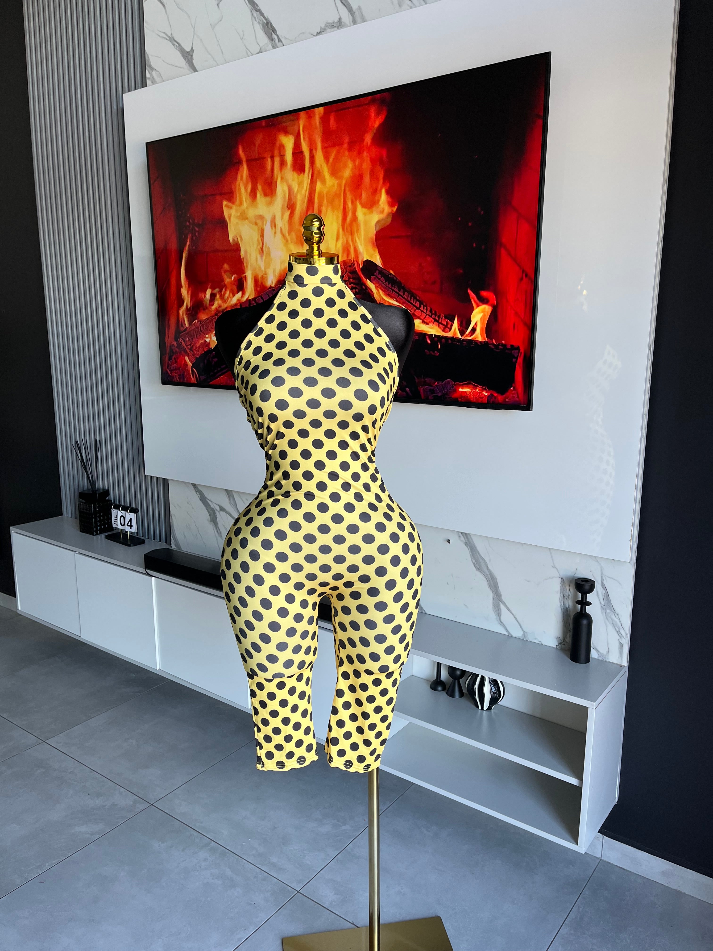 Diva Polka Dot Halter Jumpsuit
