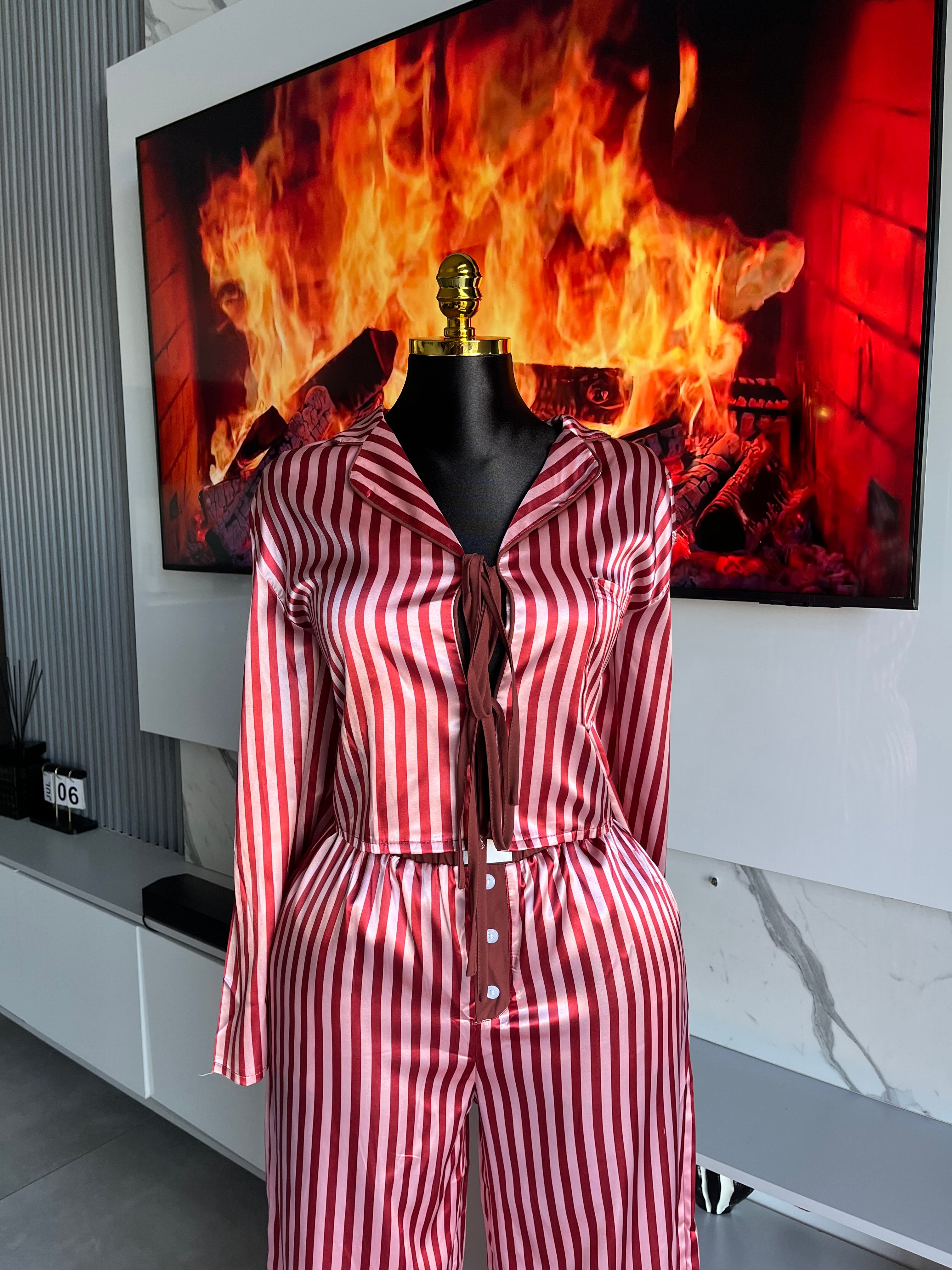 Maribel Striped Lounge Two-Piece Set