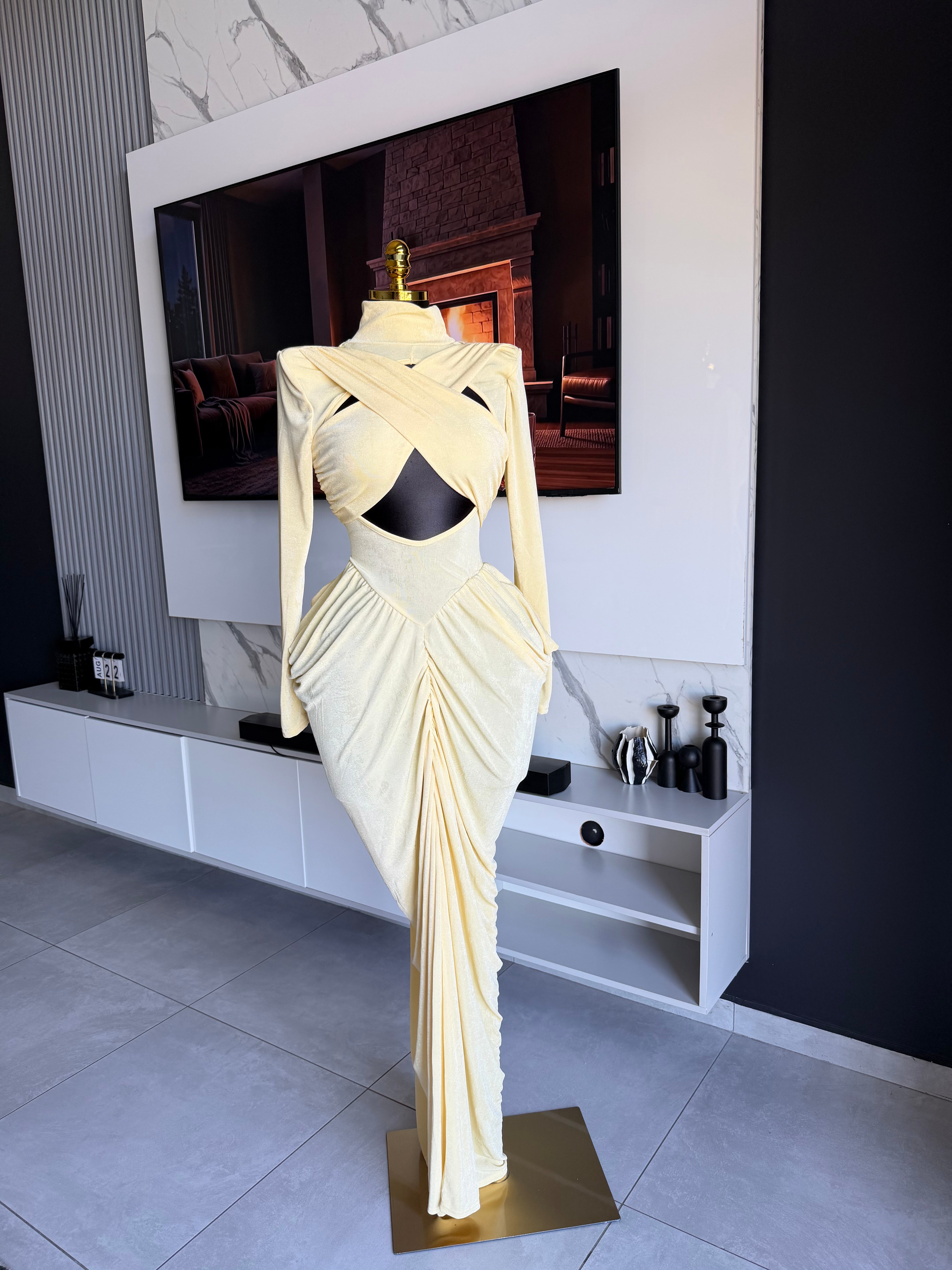Limoné Ruched Cutout Maxi Dress